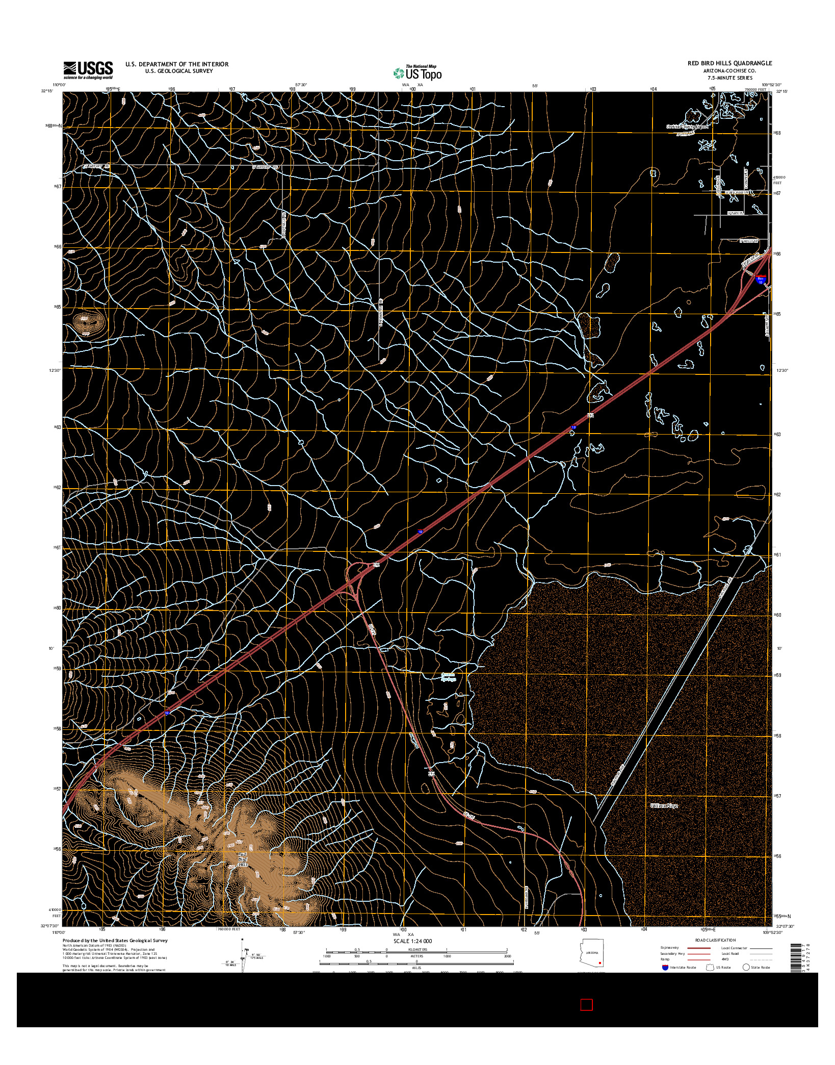 USGS US TOPO 7.5-MINUTE MAP FOR RED BIRD HILLS, AZ 2014