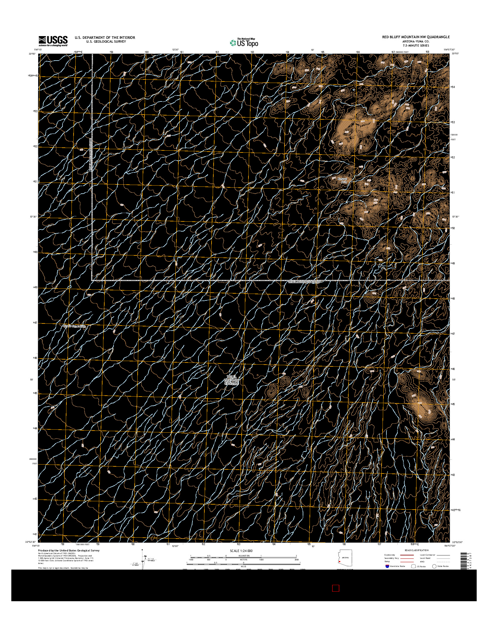 USGS US TOPO 7.5-MINUTE MAP FOR RED BLUFF MOUNTAIN NW, AZ 2014