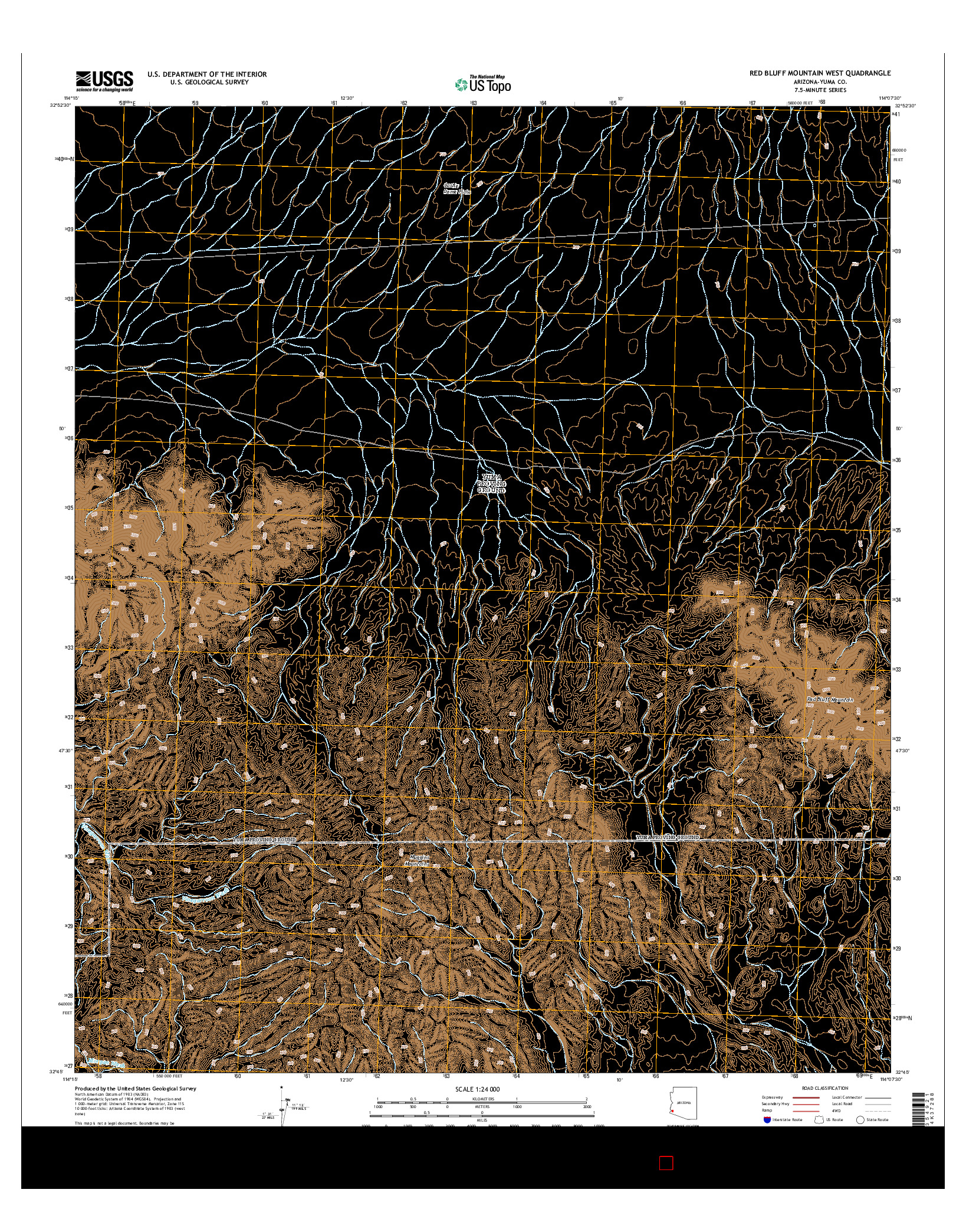 USGS US TOPO 7.5-MINUTE MAP FOR RED BLUFF MOUNTAIN WEST, AZ 2014