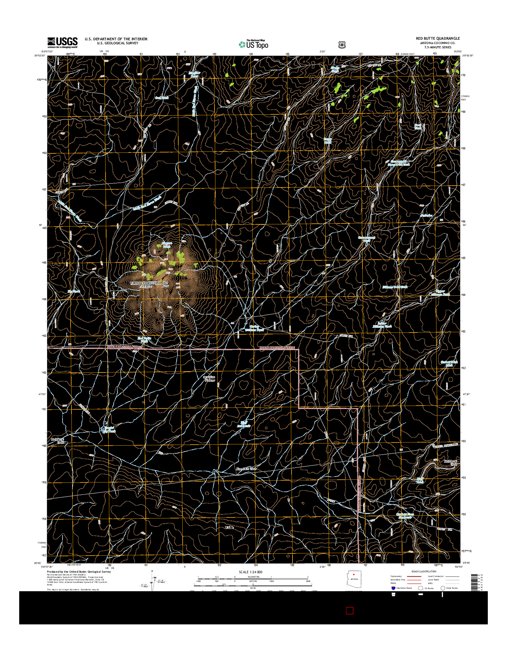 USGS US TOPO 7.5-MINUTE MAP FOR RED BUTTE, AZ 2014