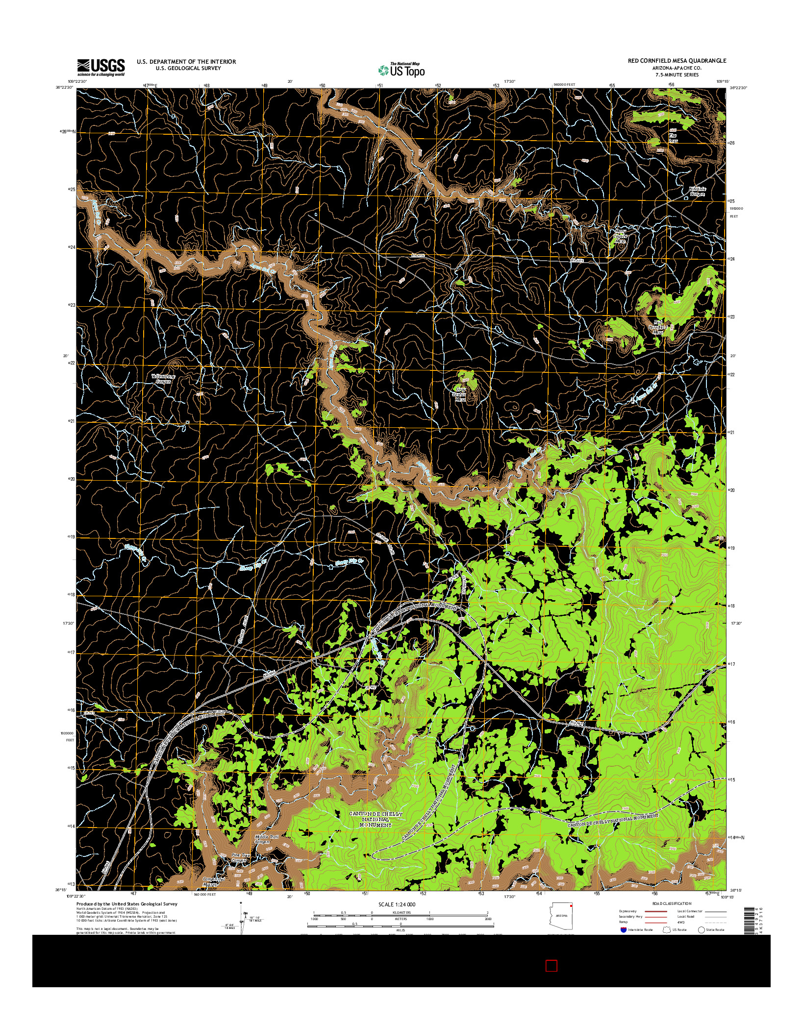 USGS US TOPO 7.5-MINUTE MAP FOR RED CORNFIELD MESA, AZ 2014