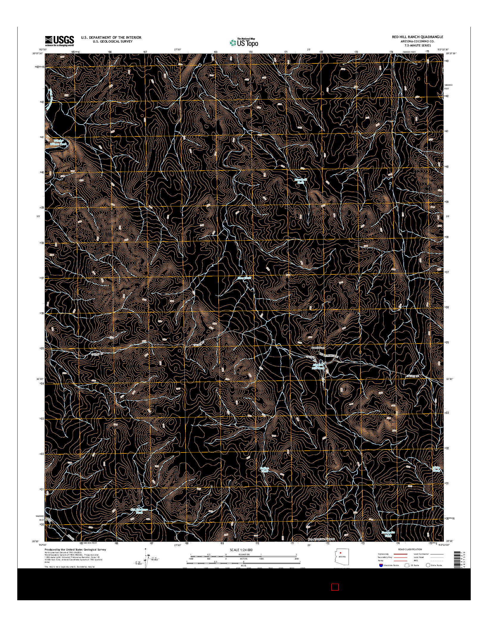 USGS US TOPO 7.5-MINUTE MAP FOR RED HILL RANCH, AZ 2014