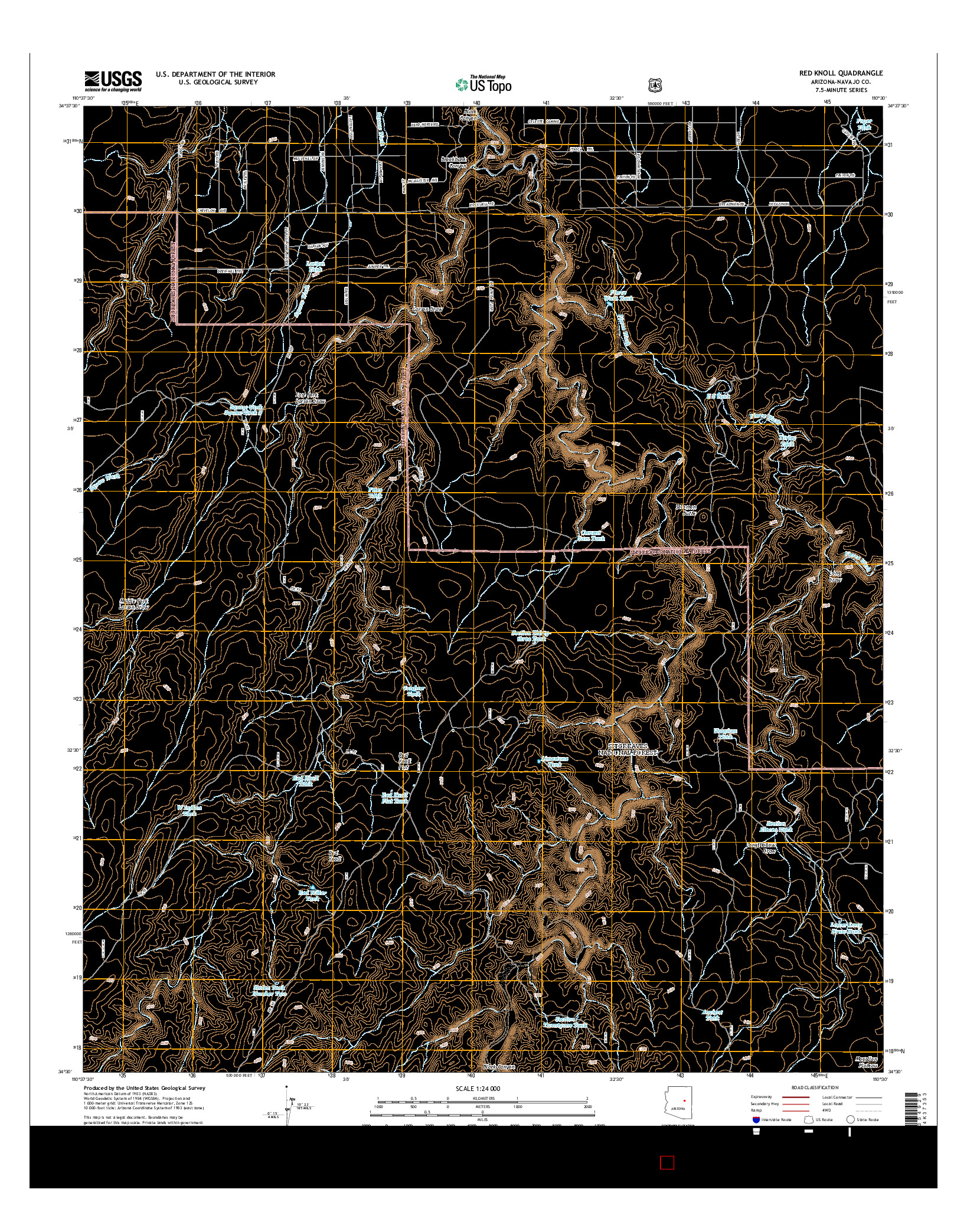USGS US TOPO 7.5-MINUTE MAP FOR RED KNOLL, AZ 2014