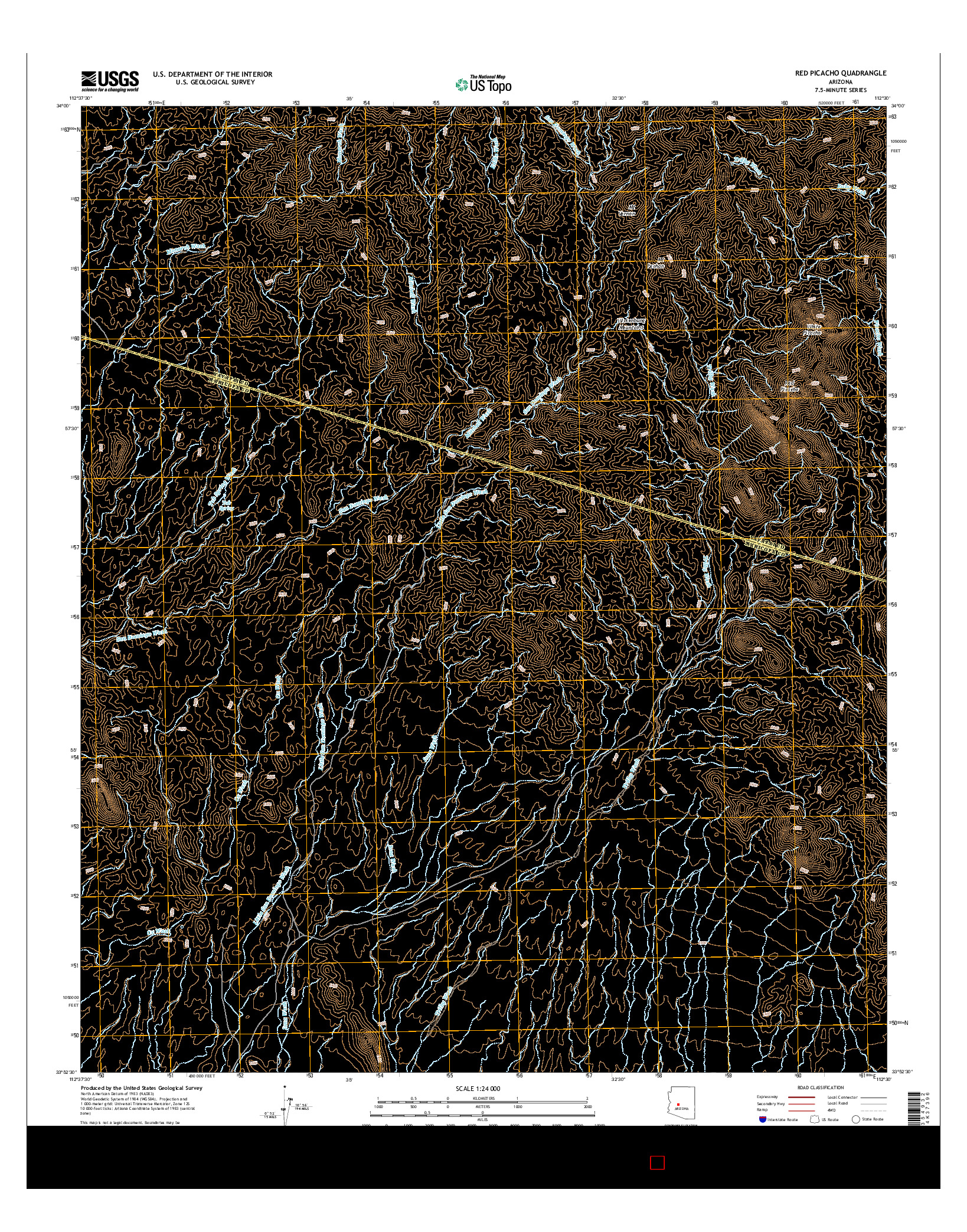 USGS US TOPO 7.5-MINUTE MAP FOR RED PICACHO, AZ 2014