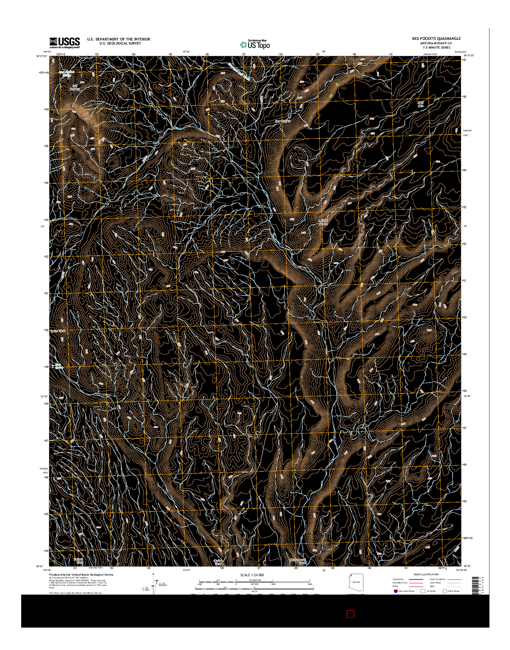 USGS US TOPO 7.5-MINUTE MAP FOR RED POCKETS, AZ 2014