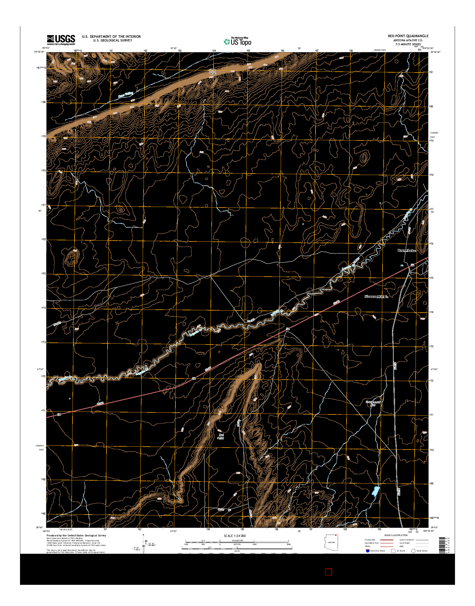 USGS US TOPO 7.5-MINUTE MAP FOR RED POINT, AZ 2014