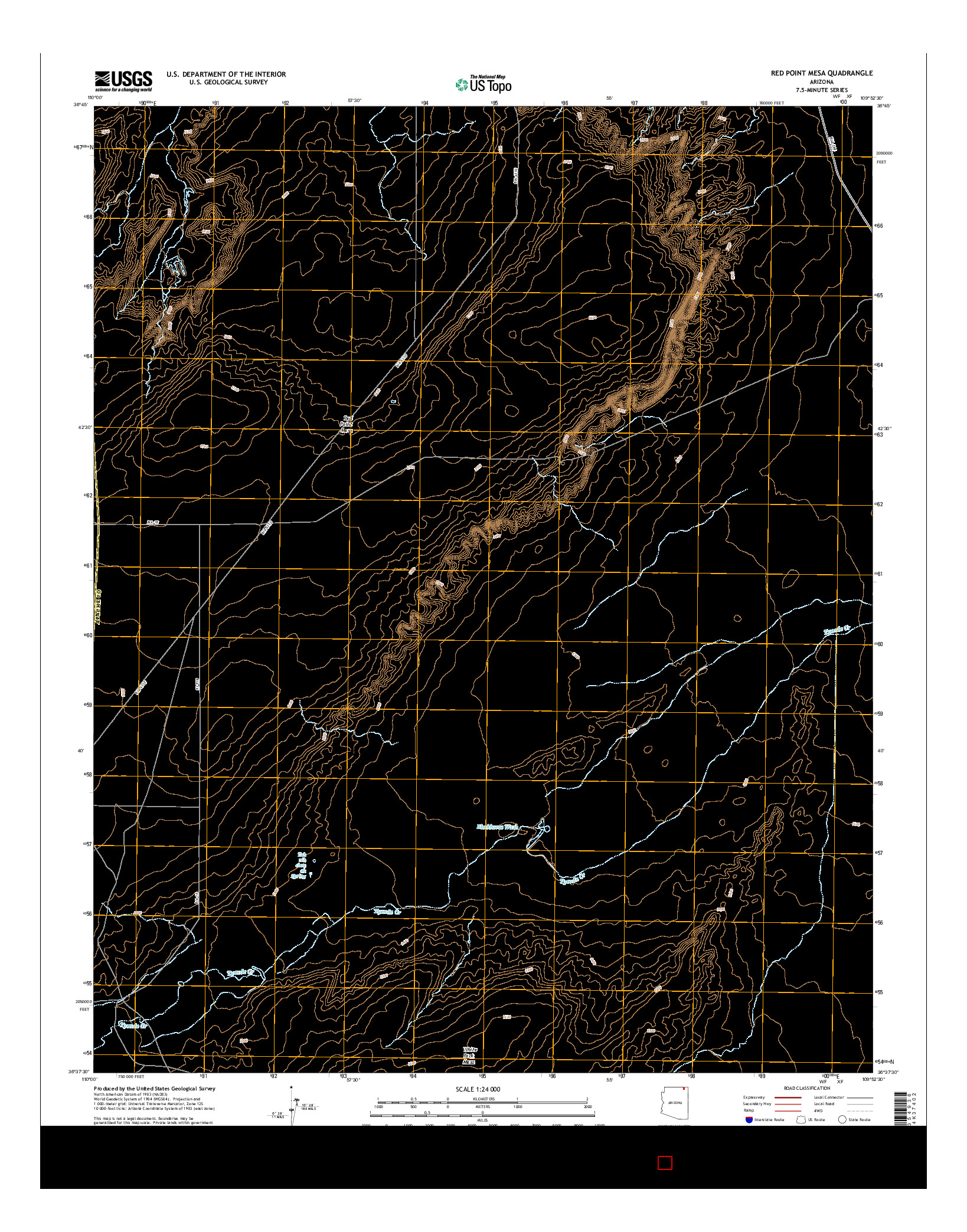 USGS US TOPO 7.5-MINUTE MAP FOR RED POINT MESA, AZ 2014