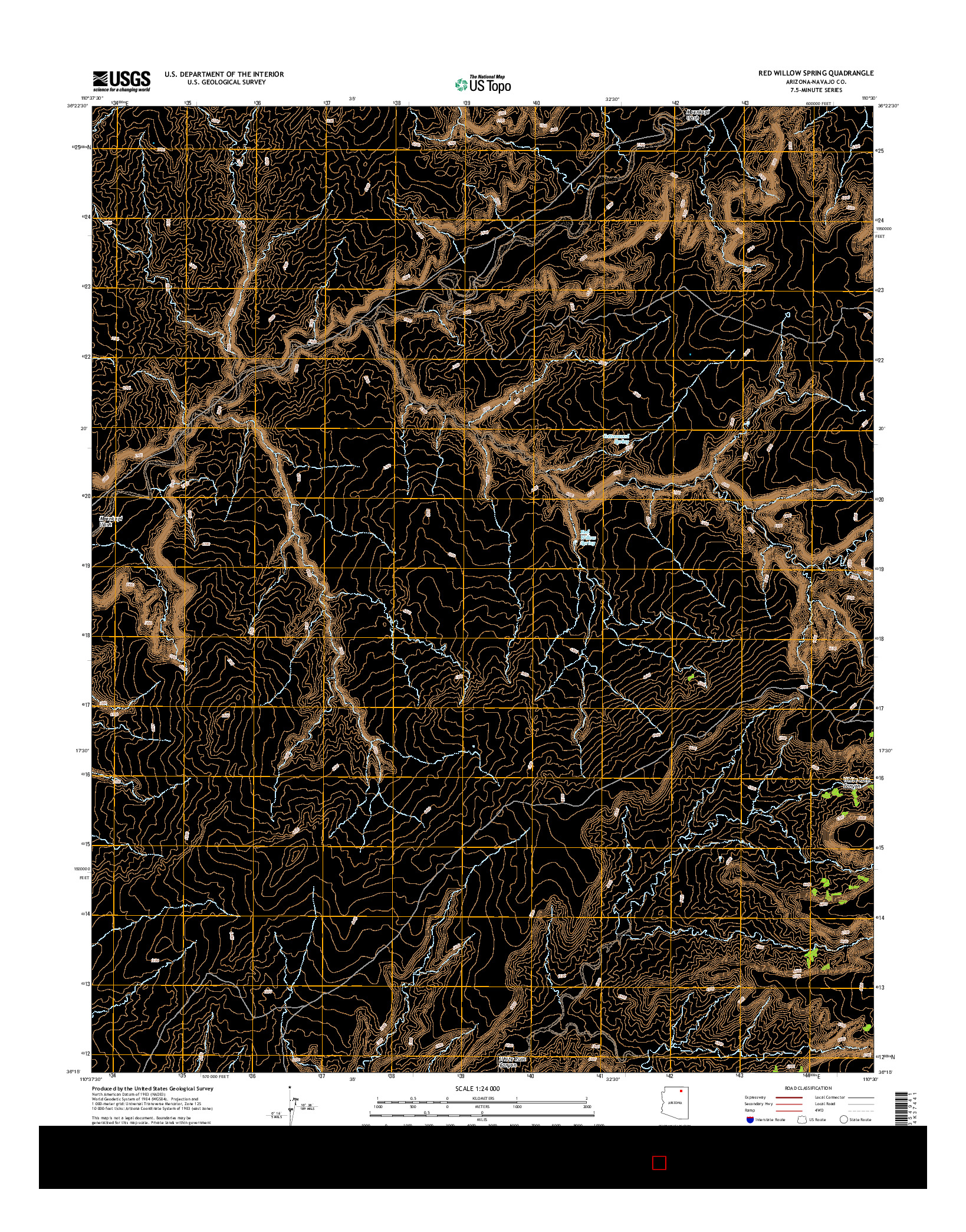 USGS US TOPO 7.5-MINUTE MAP FOR RED WILLOW SPRING, AZ 2014