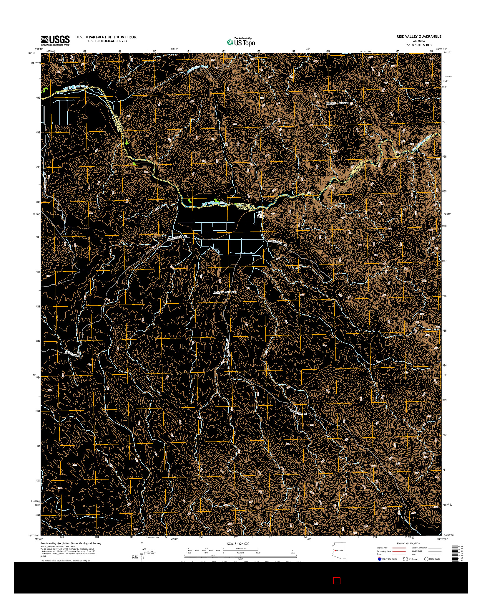 USGS US TOPO 7.5-MINUTE MAP FOR REID VALLEY, AZ 2014