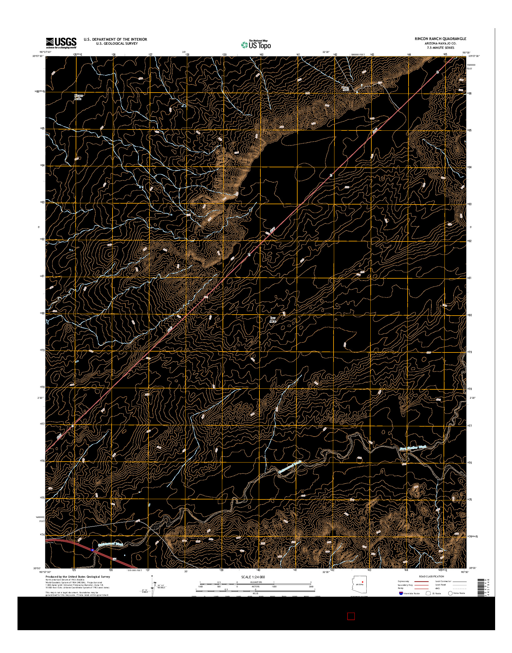 USGS US TOPO 7.5-MINUTE MAP FOR RINCON RANCH, AZ 2014