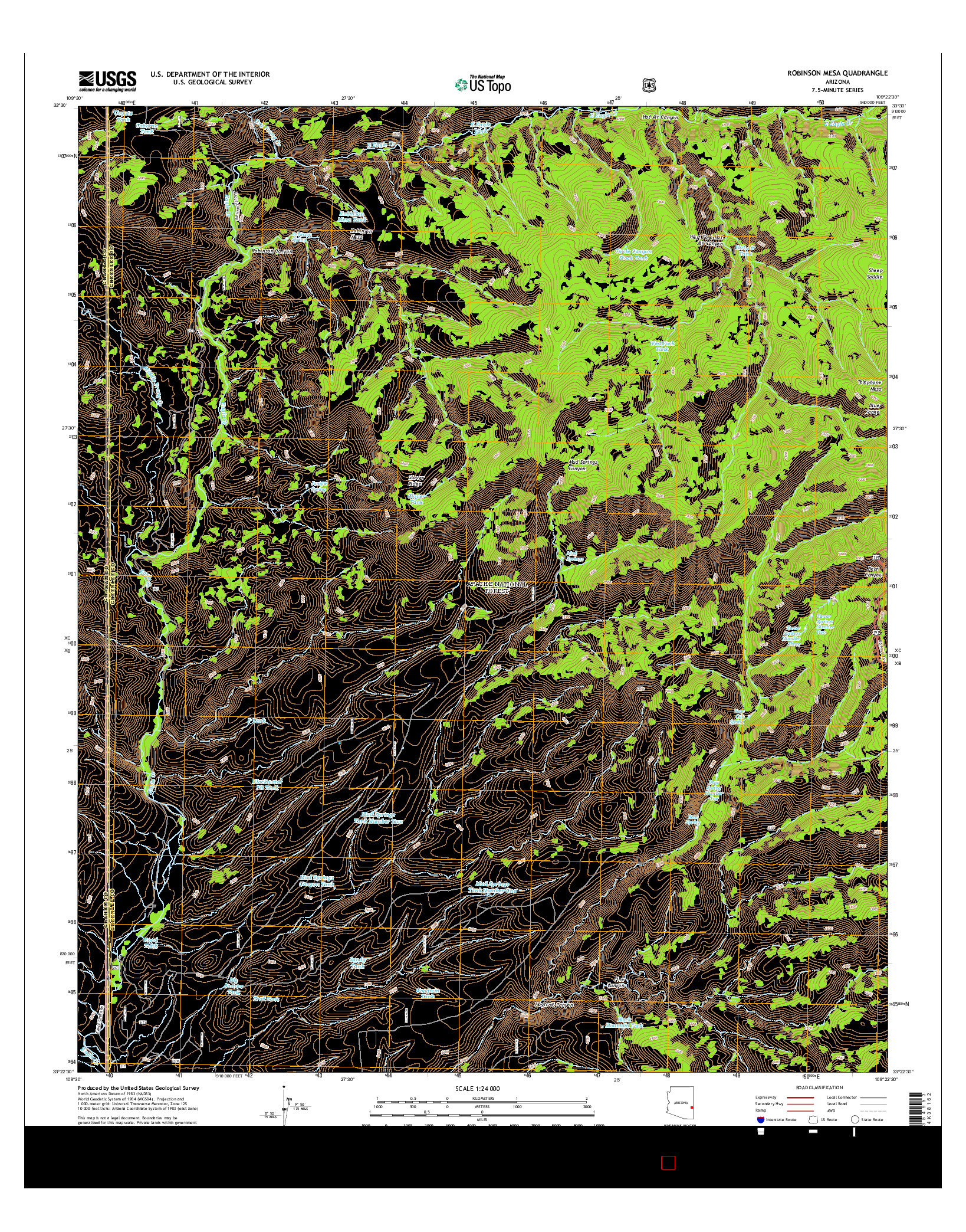 USGS US TOPO 7.5-MINUTE MAP FOR ROBINSON MESA, AZ 2014
