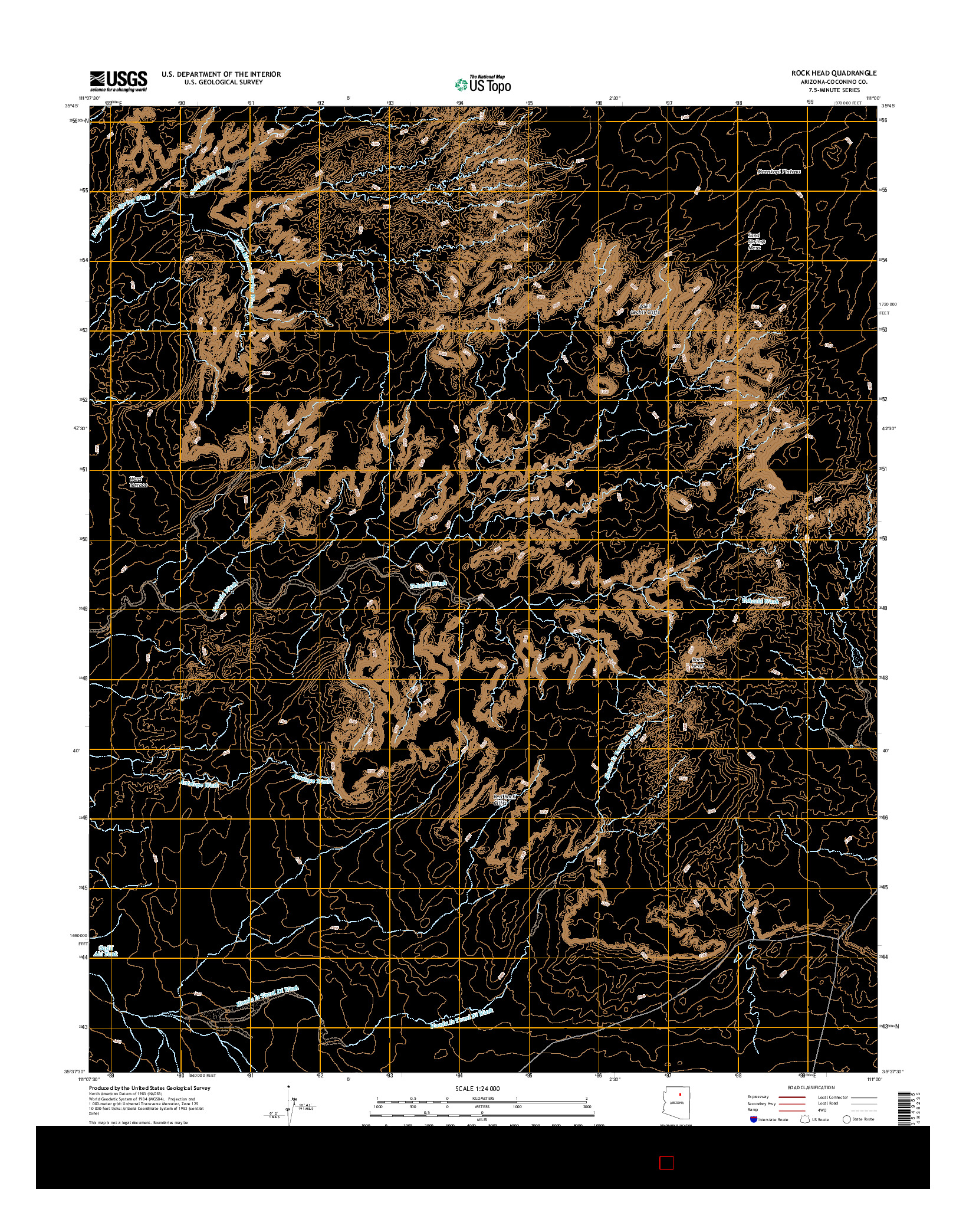 USGS US TOPO 7.5-MINUTE MAP FOR ROCK HEAD, AZ 2014