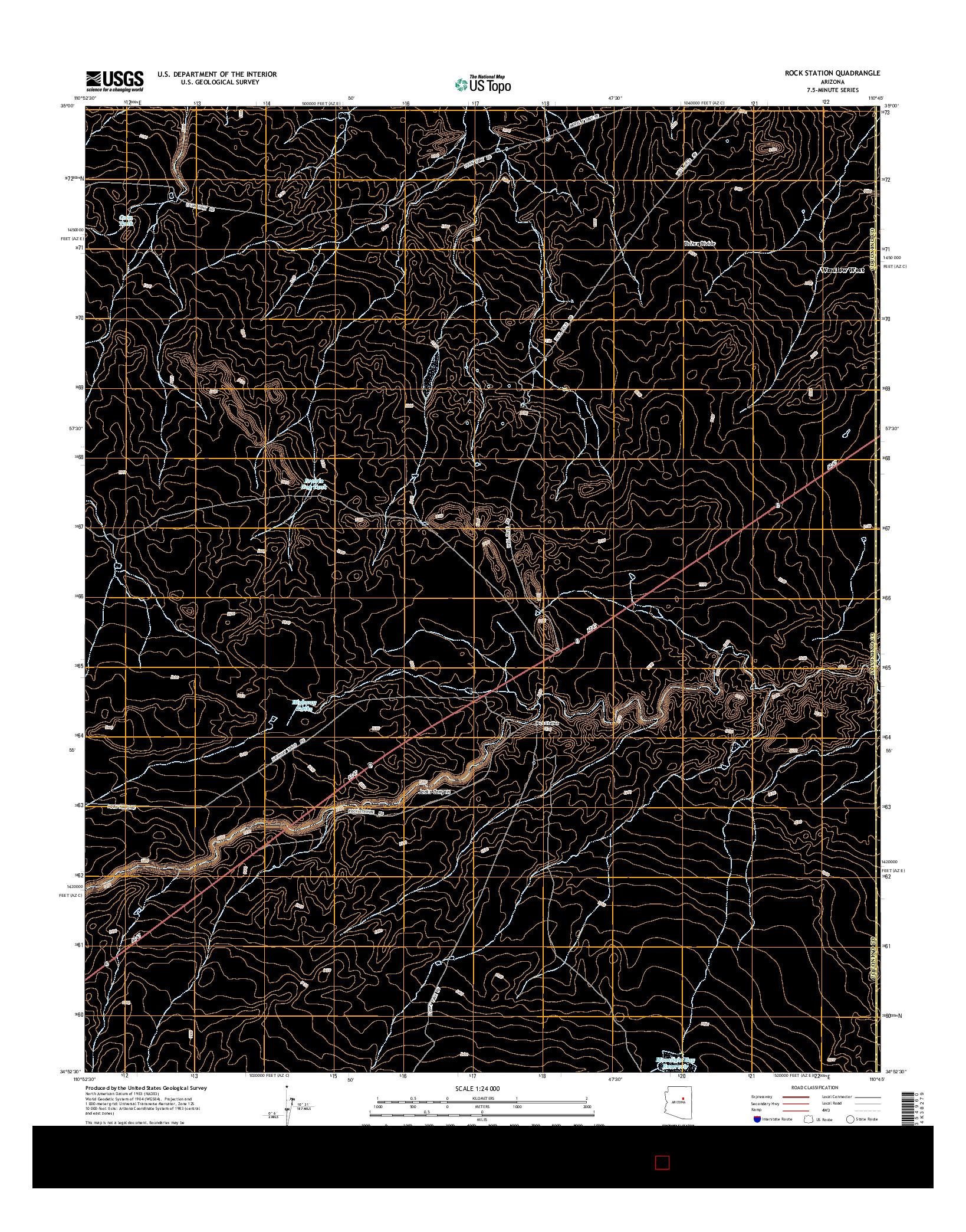 USGS US TOPO 7.5-MINUTE MAP FOR ROCK STATION, AZ 2014