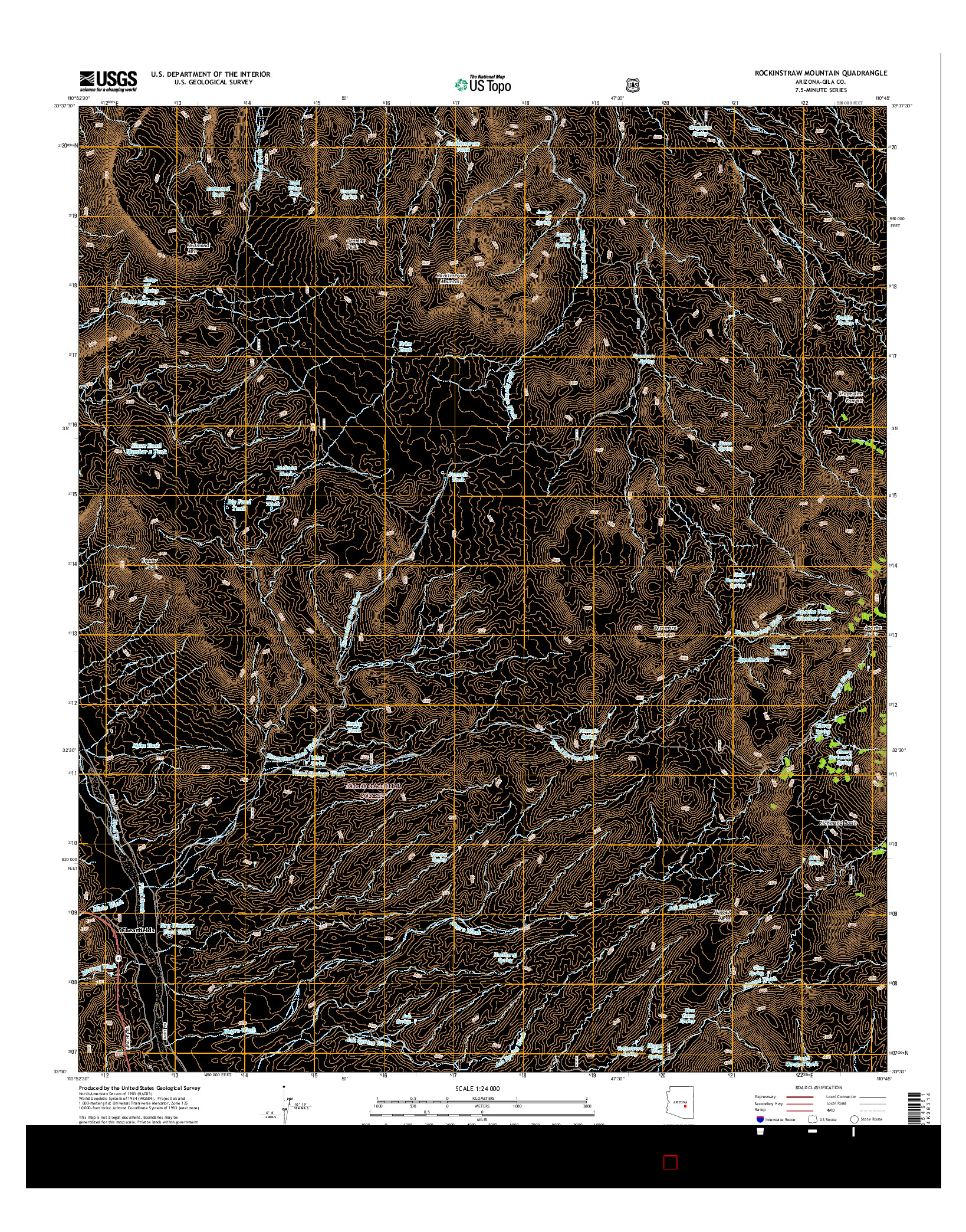 USGS US TOPO 7.5-MINUTE MAP FOR ROCKINSTRAW MOUNTAIN, AZ 2014
