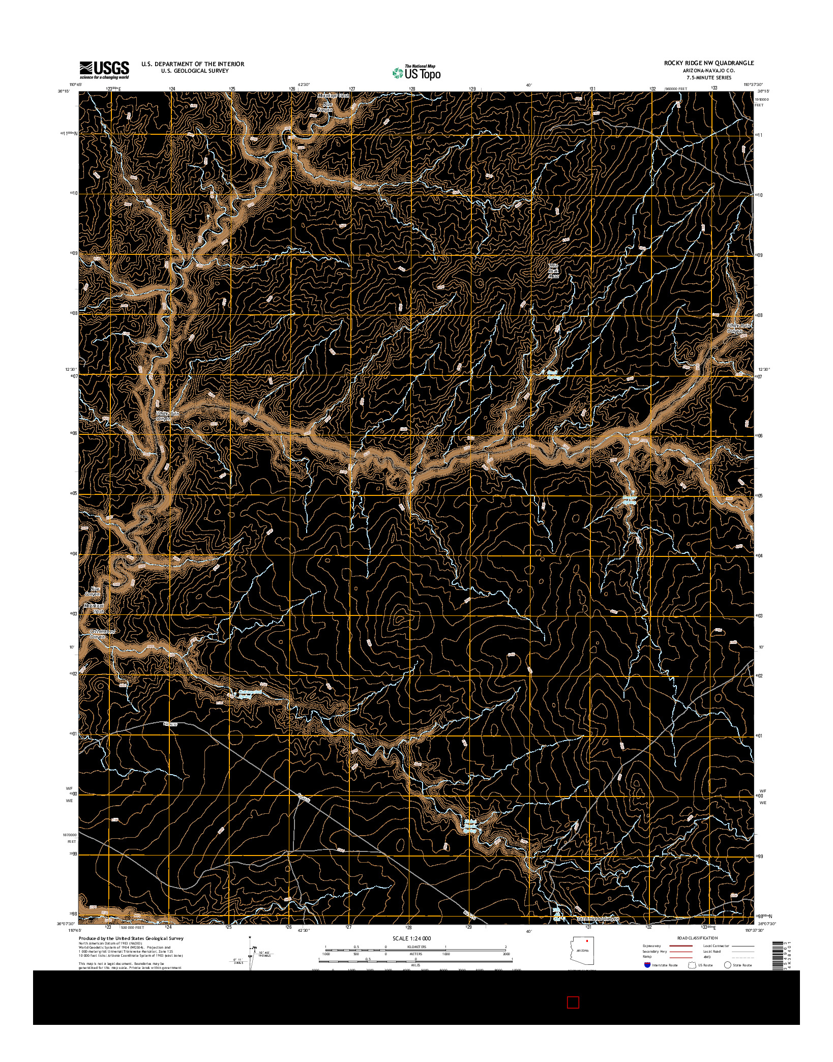 USGS US TOPO 7.5-MINUTE MAP FOR ROCKY RIDGE NW, AZ 2014