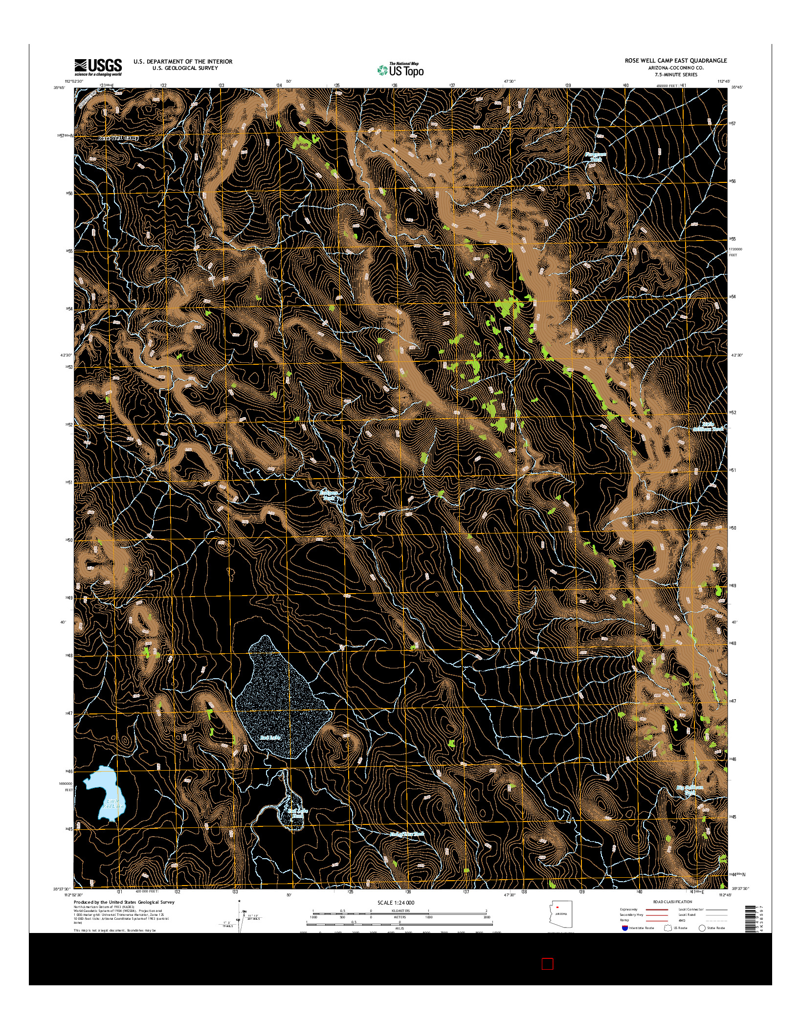 USGS US TOPO 7.5-MINUTE MAP FOR ROSE WELL CAMP EAST, AZ 2014