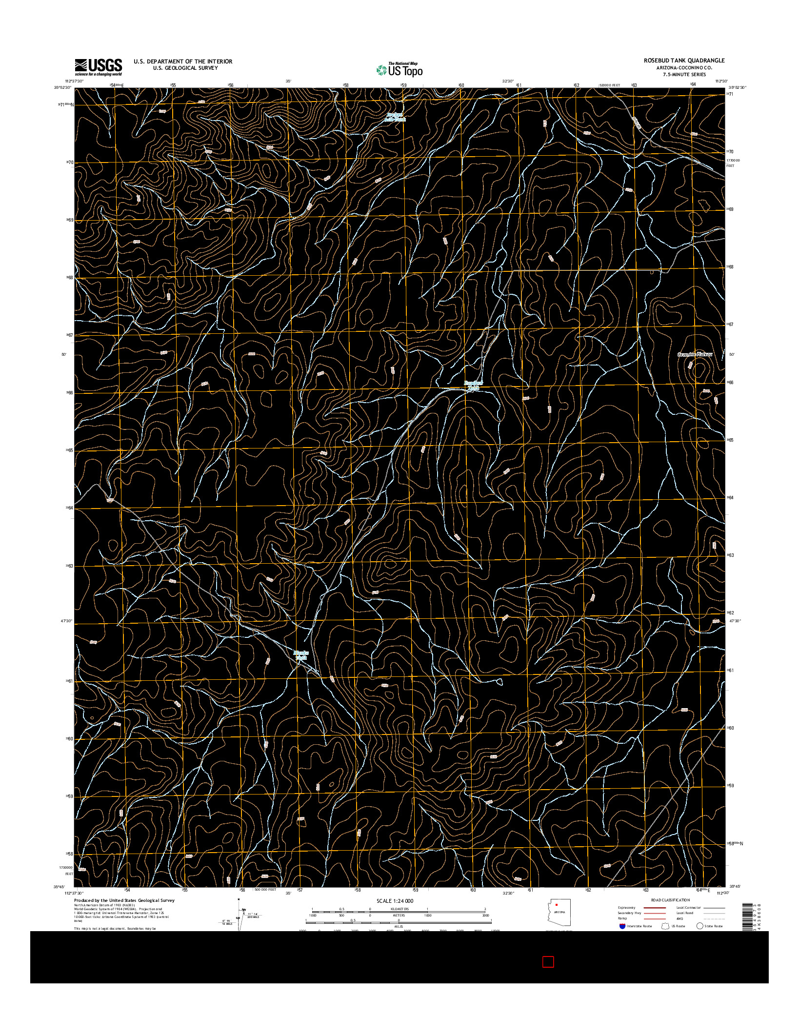 USGS US TOPO 7.5-MINUTE MAP FOR ROSEBUD TANK, AZ 2014