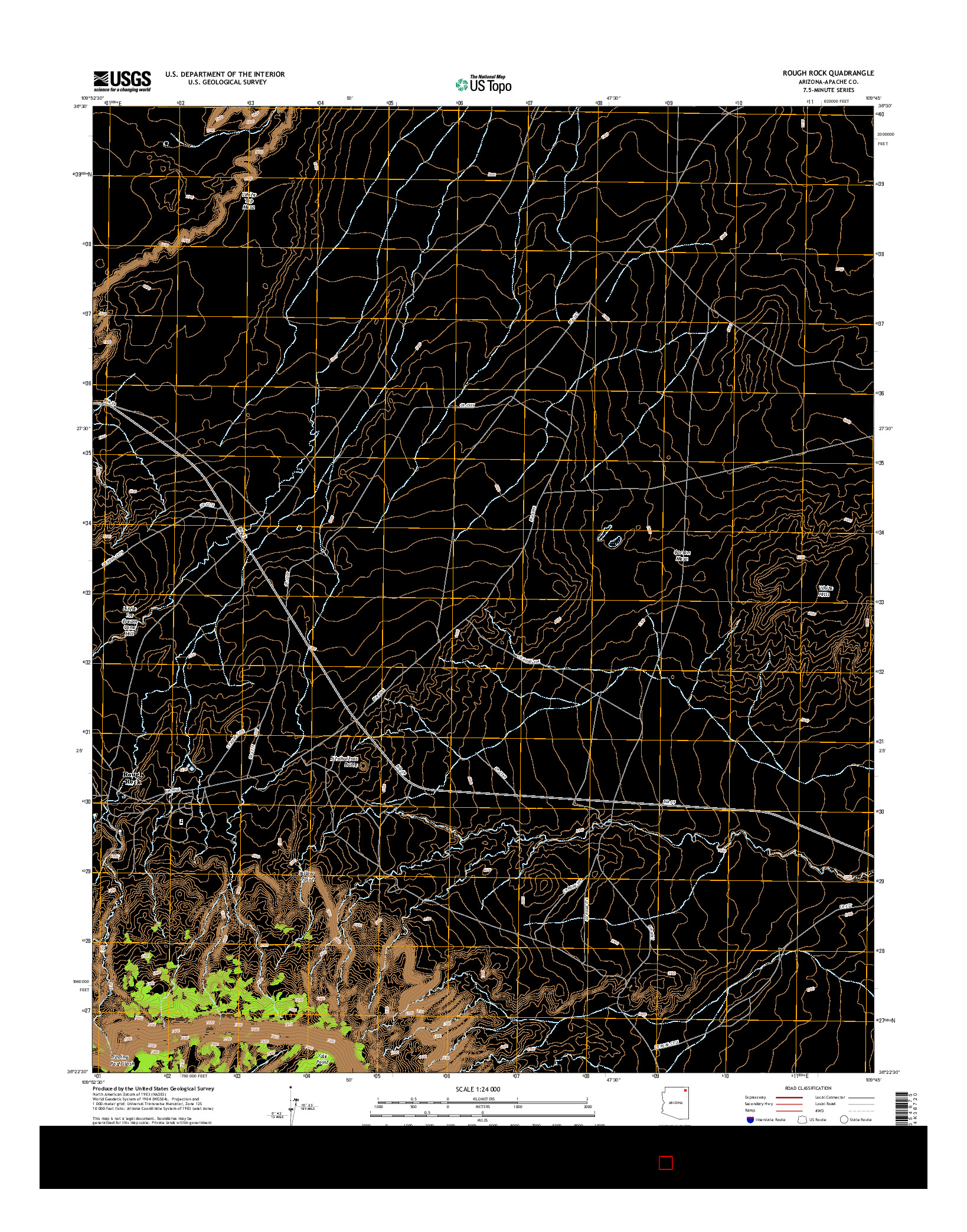 USGS US TOPO 7.5-MINUTE MAP FOR ROUGH ROCK, AZ 2014