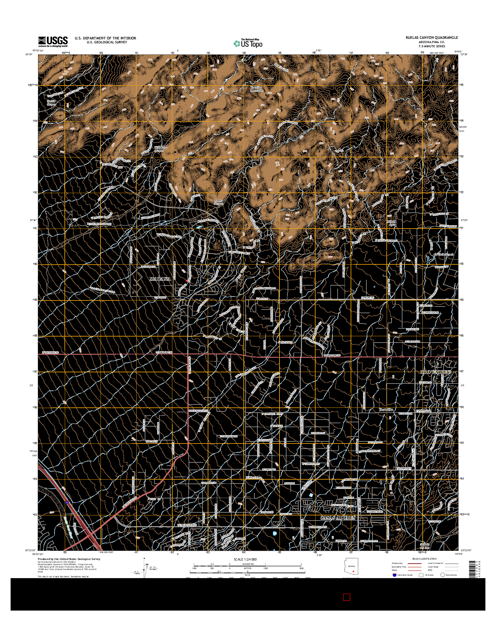 USGS US TOPO 7.5-MINUTE MAP FOR RUELAS CANYON, AZ 2014
