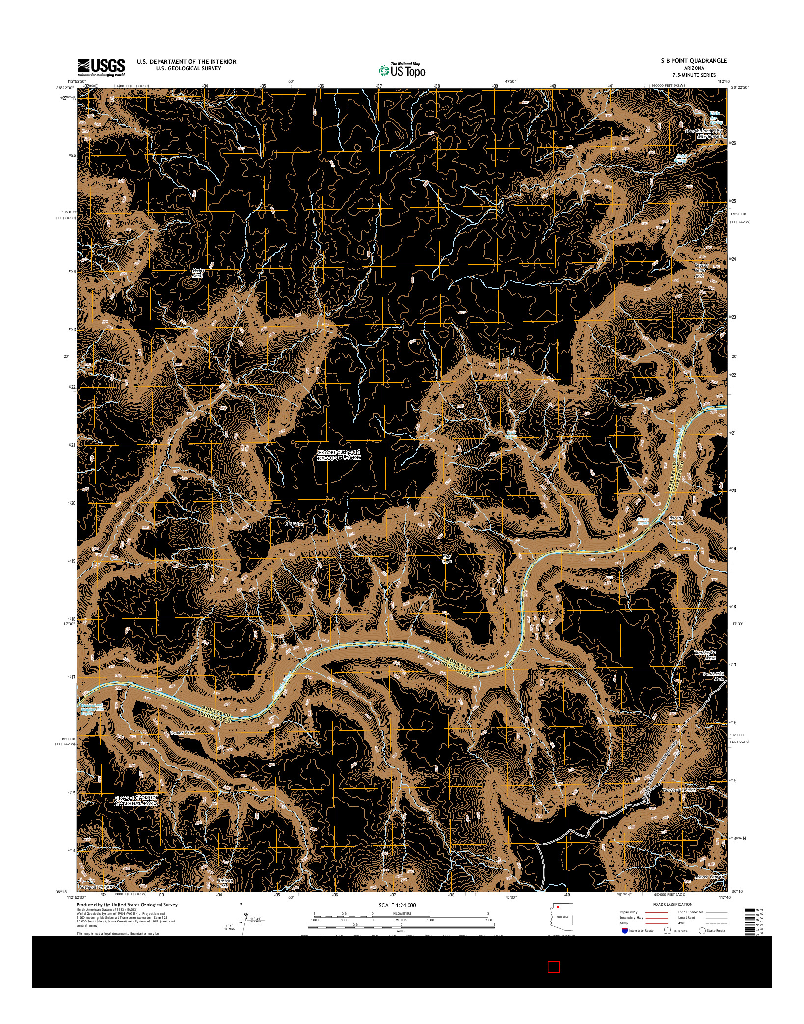 USGS US TOPO 7.5-MINUTE MAP FOR S B POINT, AZ 2014