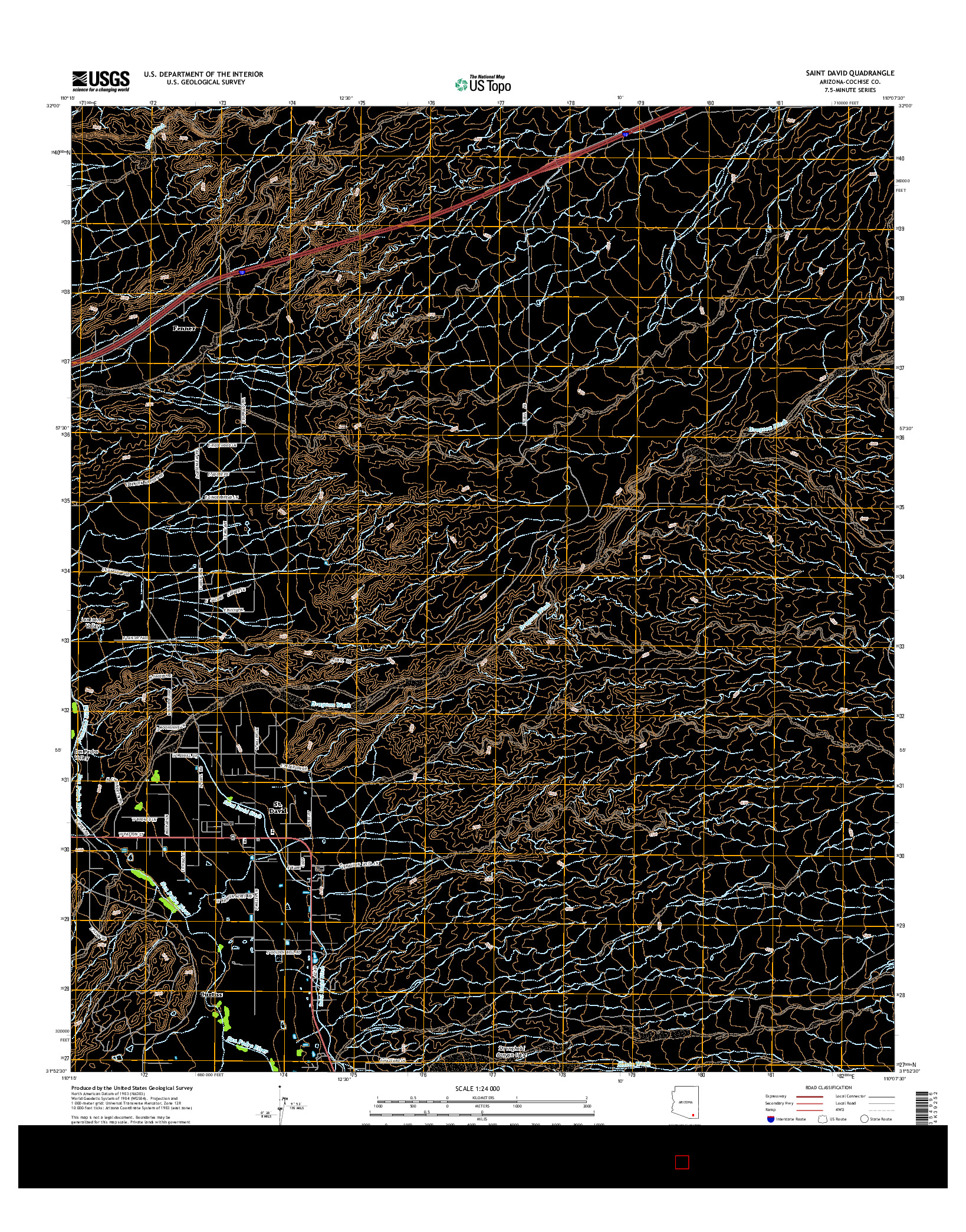 USGS US TOPO 7.5-MINUTE MAP FOR SAINT DAVID, AZ 2014