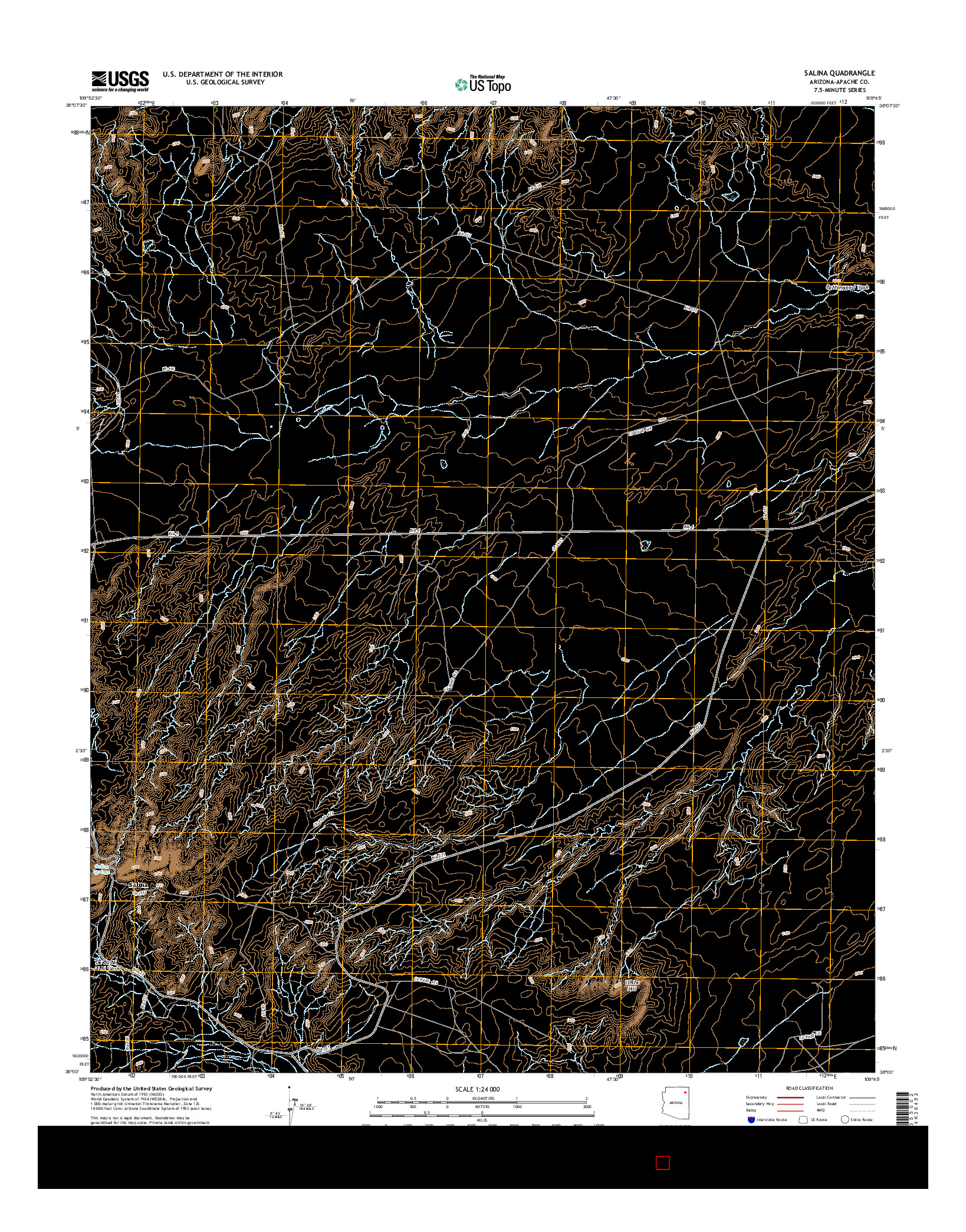 USGS US TOPO 7.5-MINUTE MAP FOR SALINA, AZ 2014