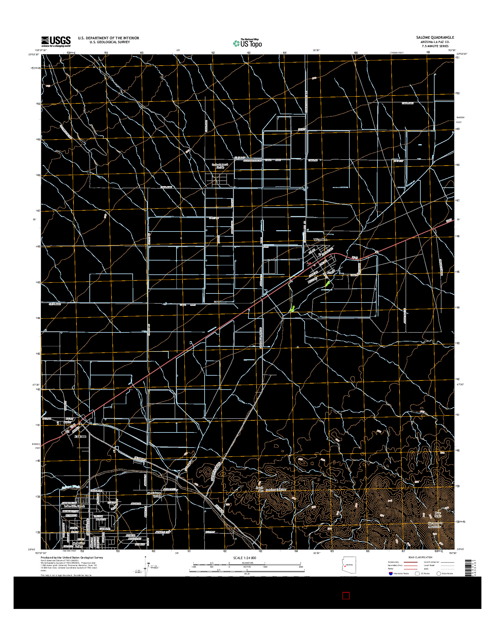 USGS US TOPO 7.5-MINUTE MAP FOR SALOME, AZ 2014