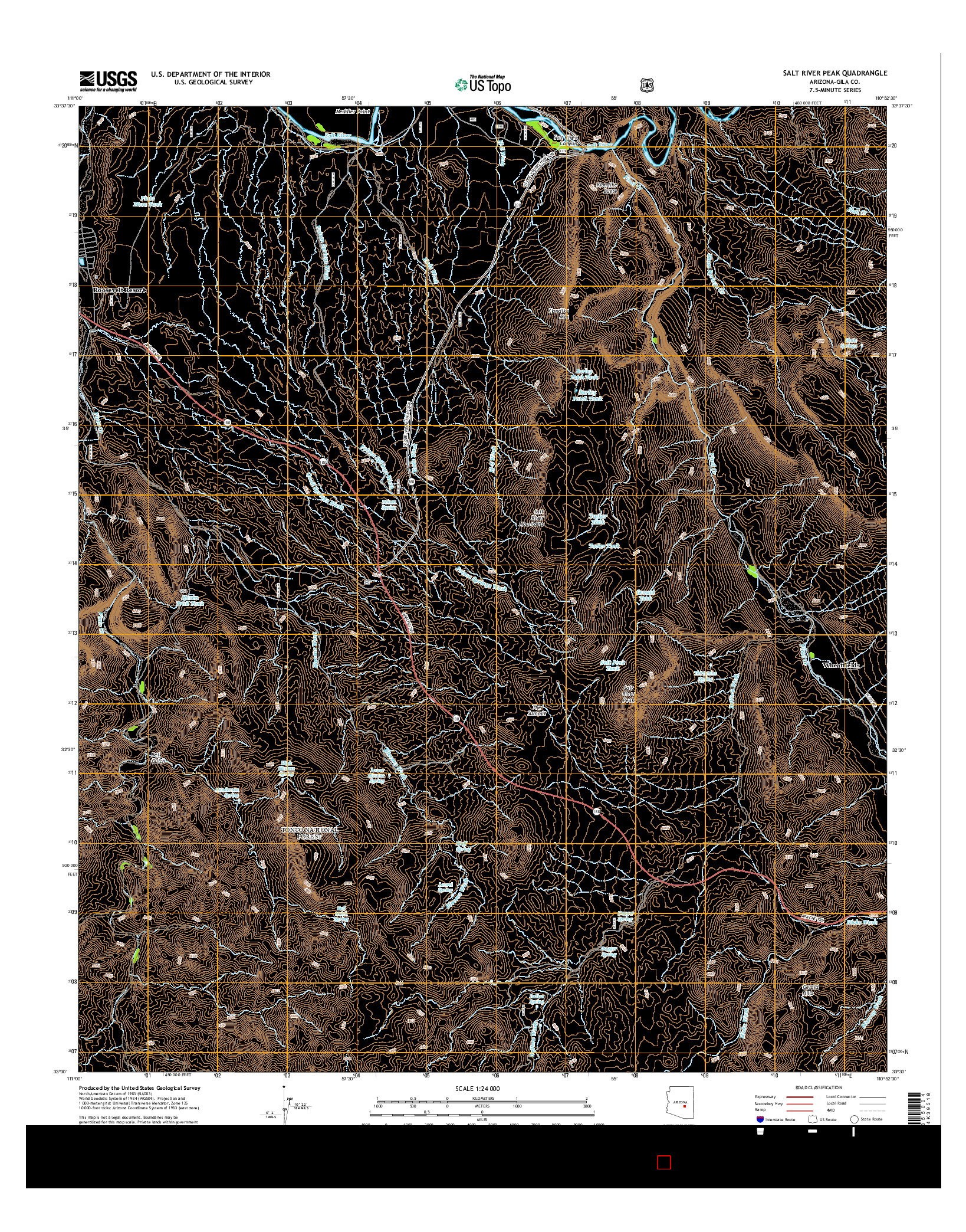 USGS US TOPO 7.5-MINUTE MAP FOR SALT RIVER PEAK, AZ 2014