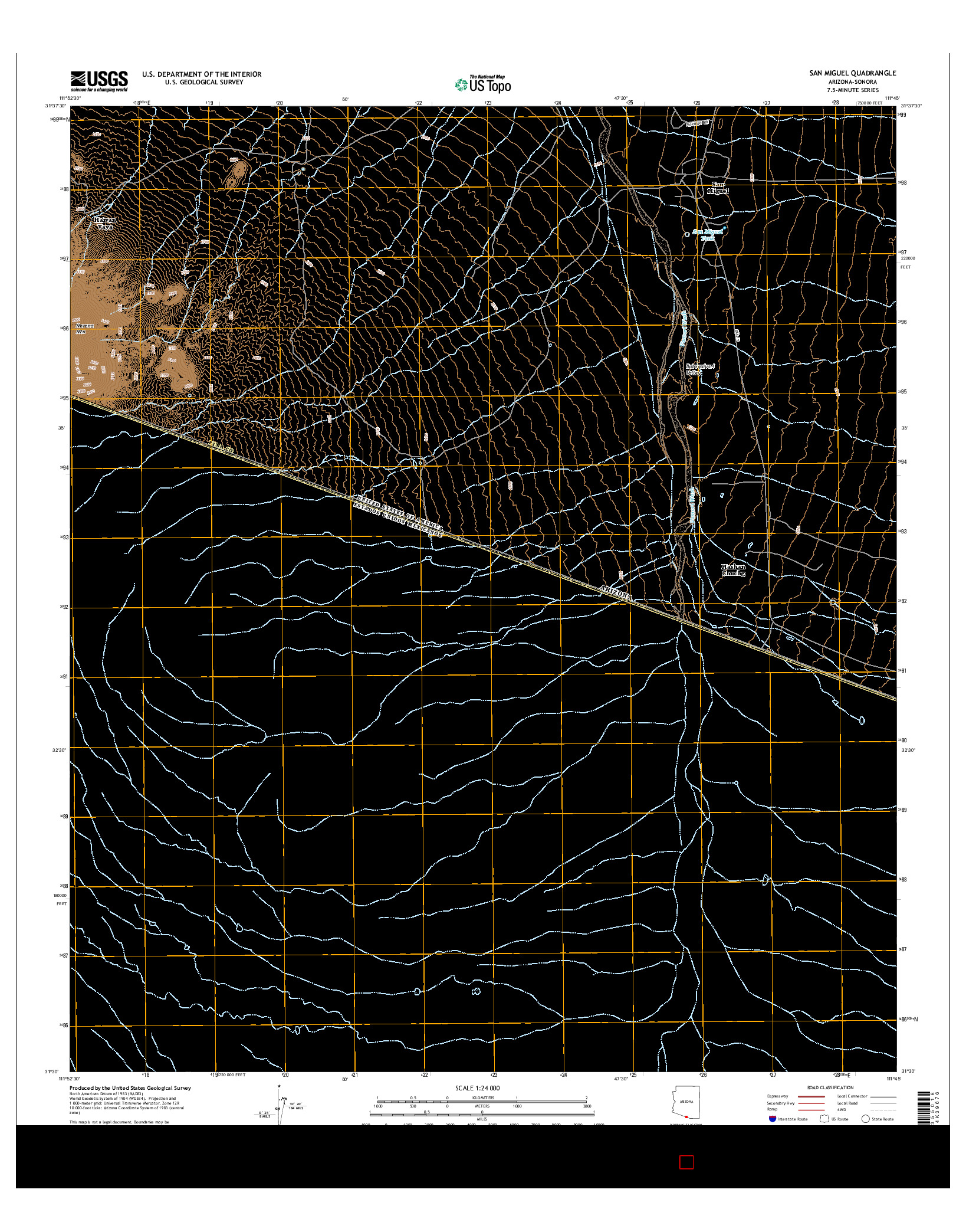 USGS US TOPO 7.5-MINUTE MAP FOR SAN MIGUEL, AZ-SON 2014