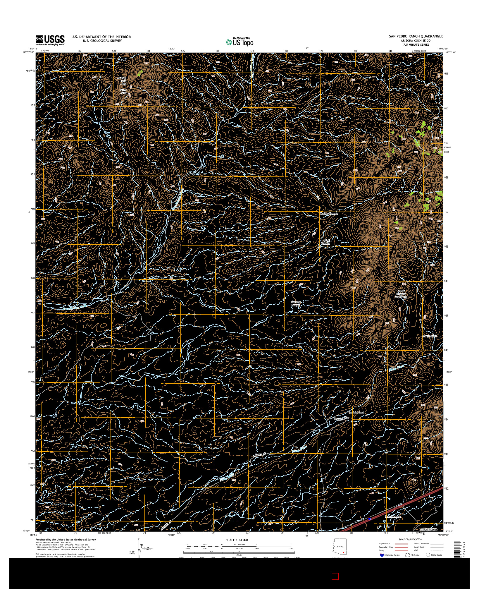 USGS US TOPO 7.5-MINUTE MAP FOR SAN PEDRO RANCH, AZ 2014