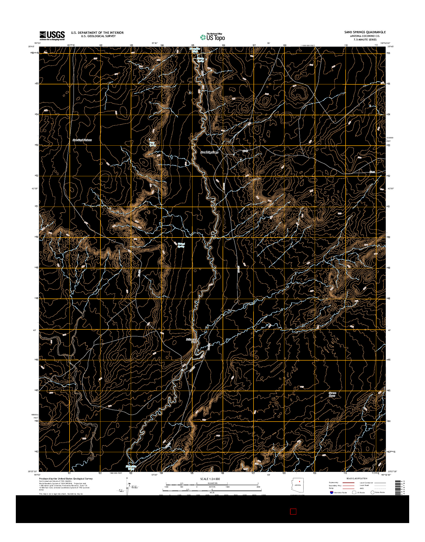USGS US TOPO 7.5-MINUTE MAP FOR SAND SPRINGS, AZ 2014