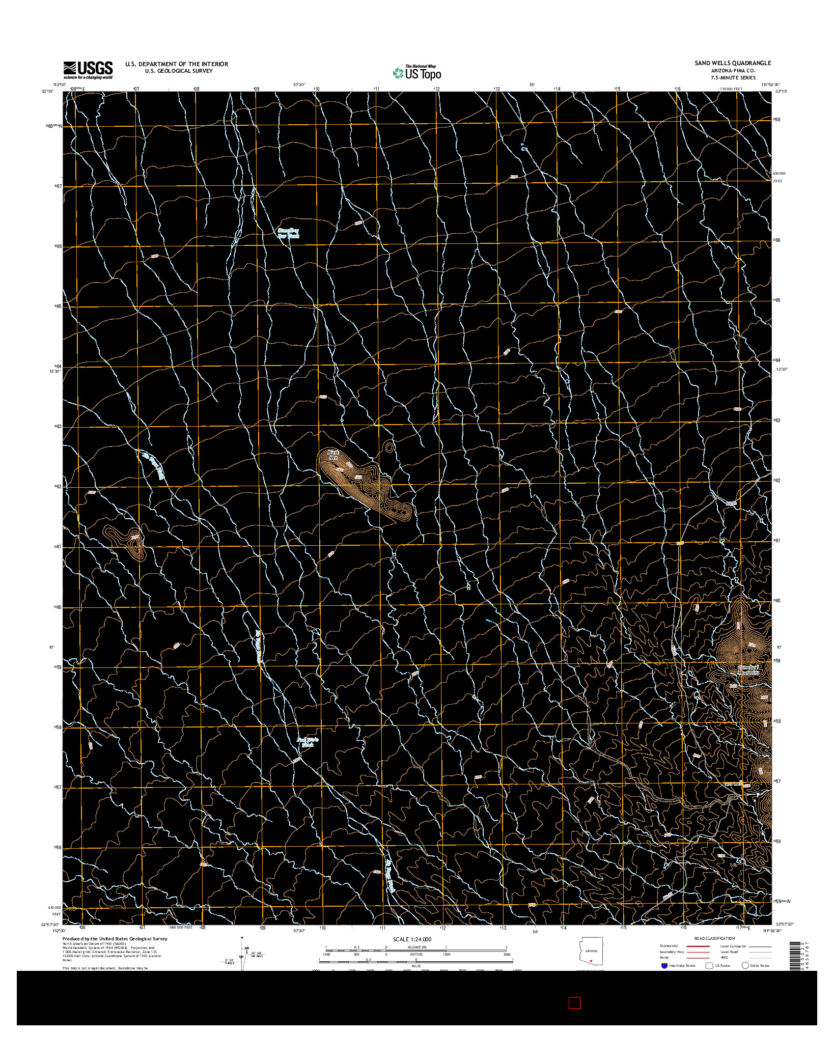 USGS US TOPO 7.5-MINUTE MAP FOR SAND WELLS, AZ 2014