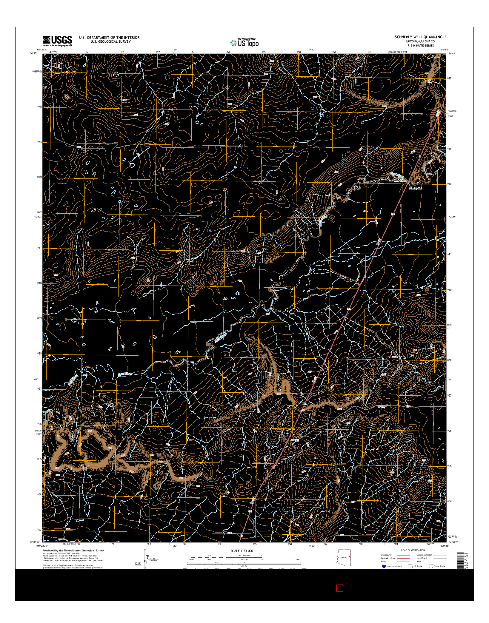 USGS US TOPO 7.5-MINUTE MAP FOR SCHNEBLY WELL, AZ 2014