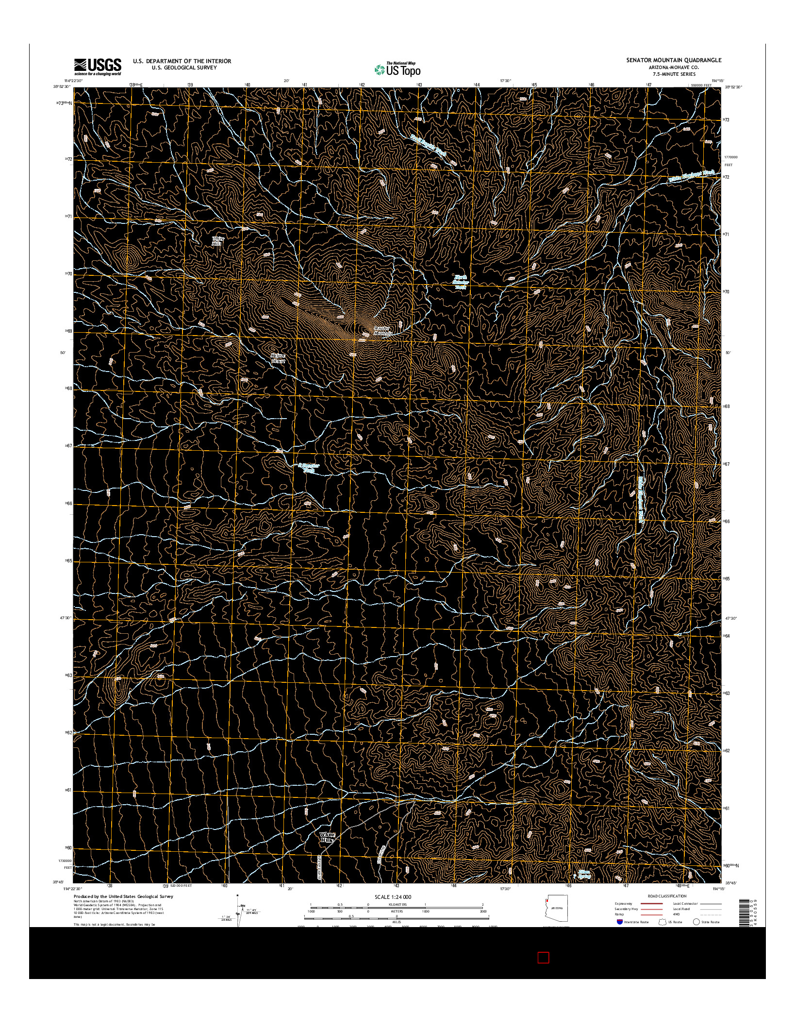 USGS US TOPO 7.5-MINUTE MAP FOR SENATOR MOUNTAIN, AZ 2014