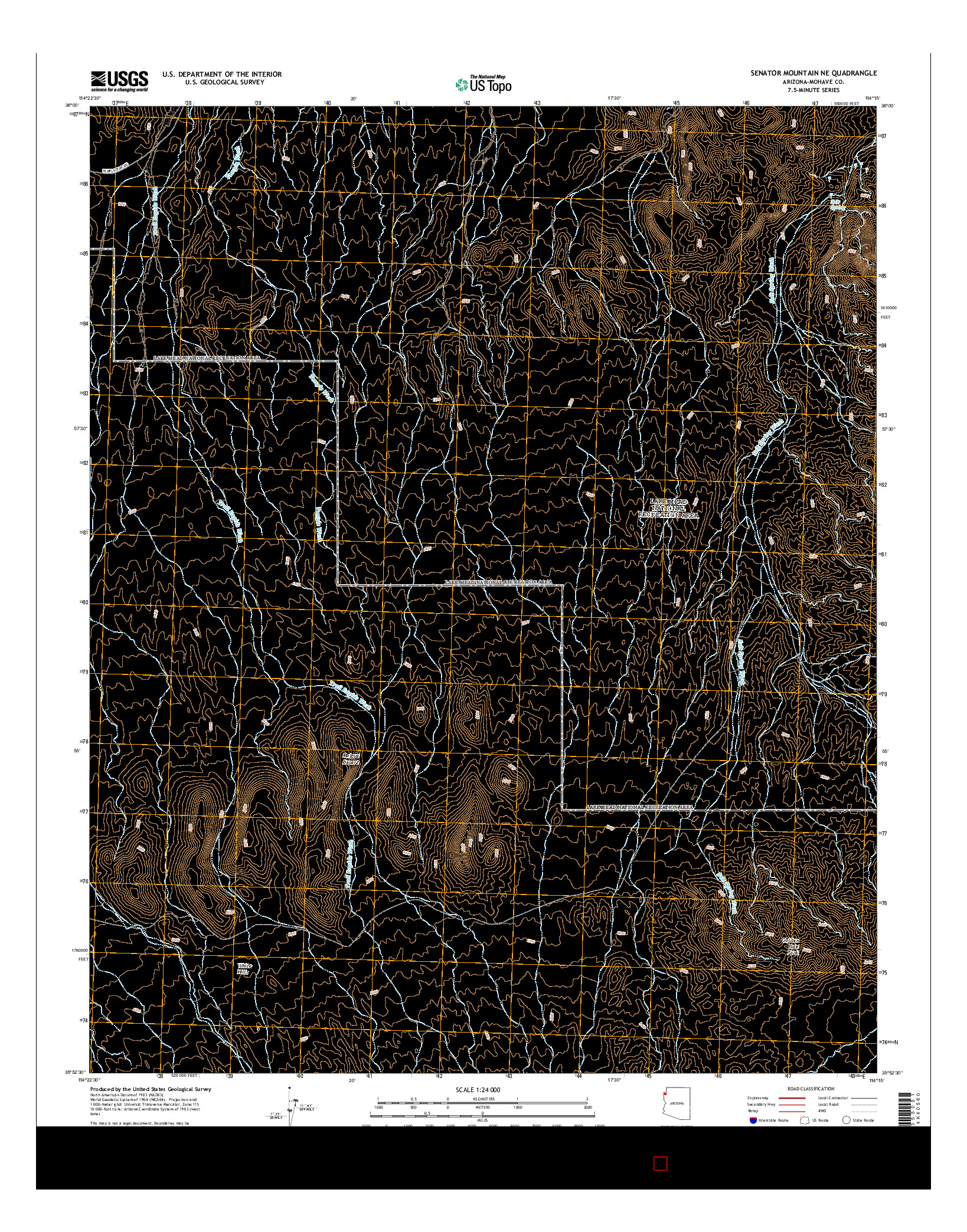 USGS US TOPO 7.5-MINUTE MAP FOR SENATOR MOUNTAIN NE, AZ 2014