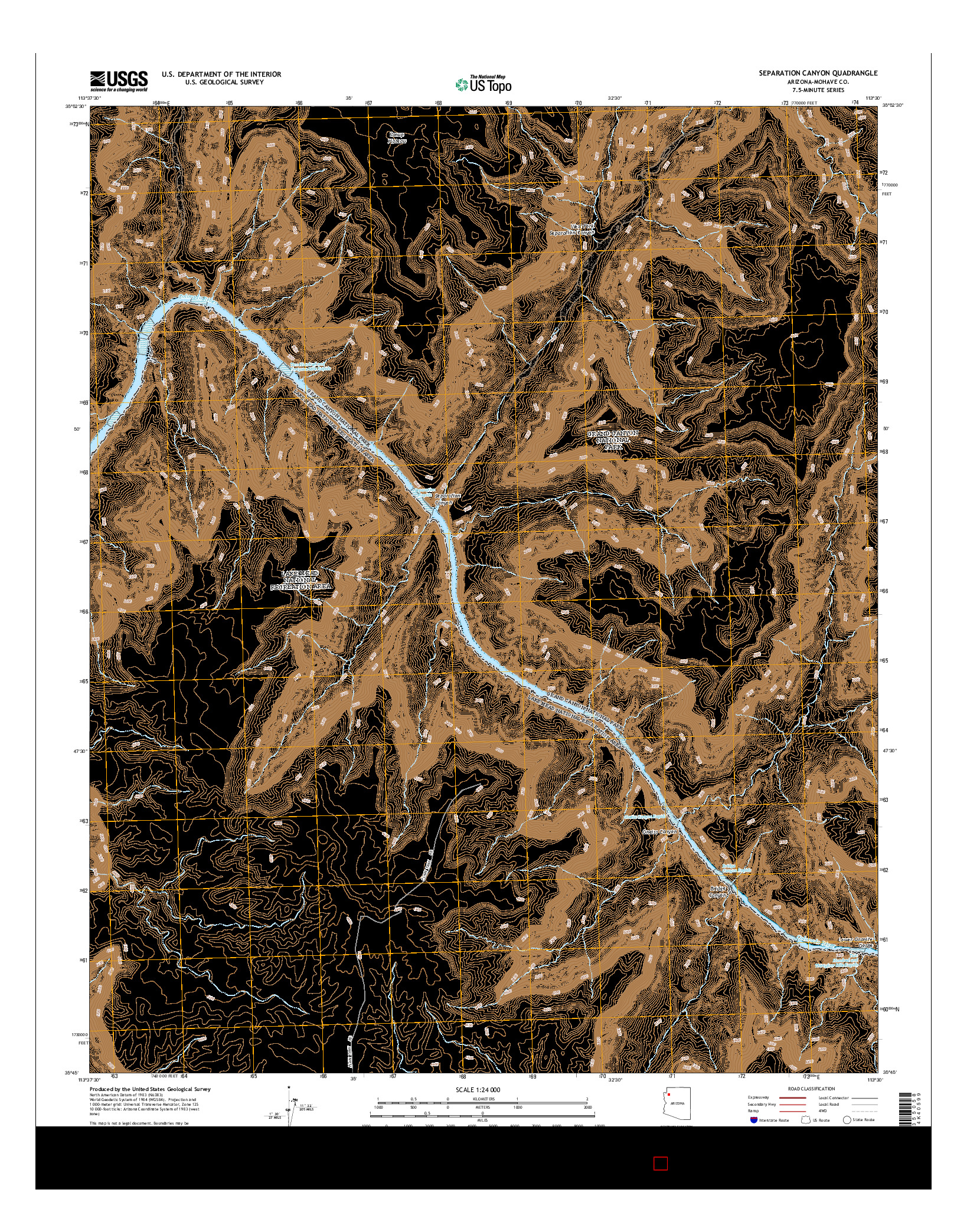 USGS US TOPO 7.5-MINUTE MAP FOR SEPARATION CANYON, AZ 2014