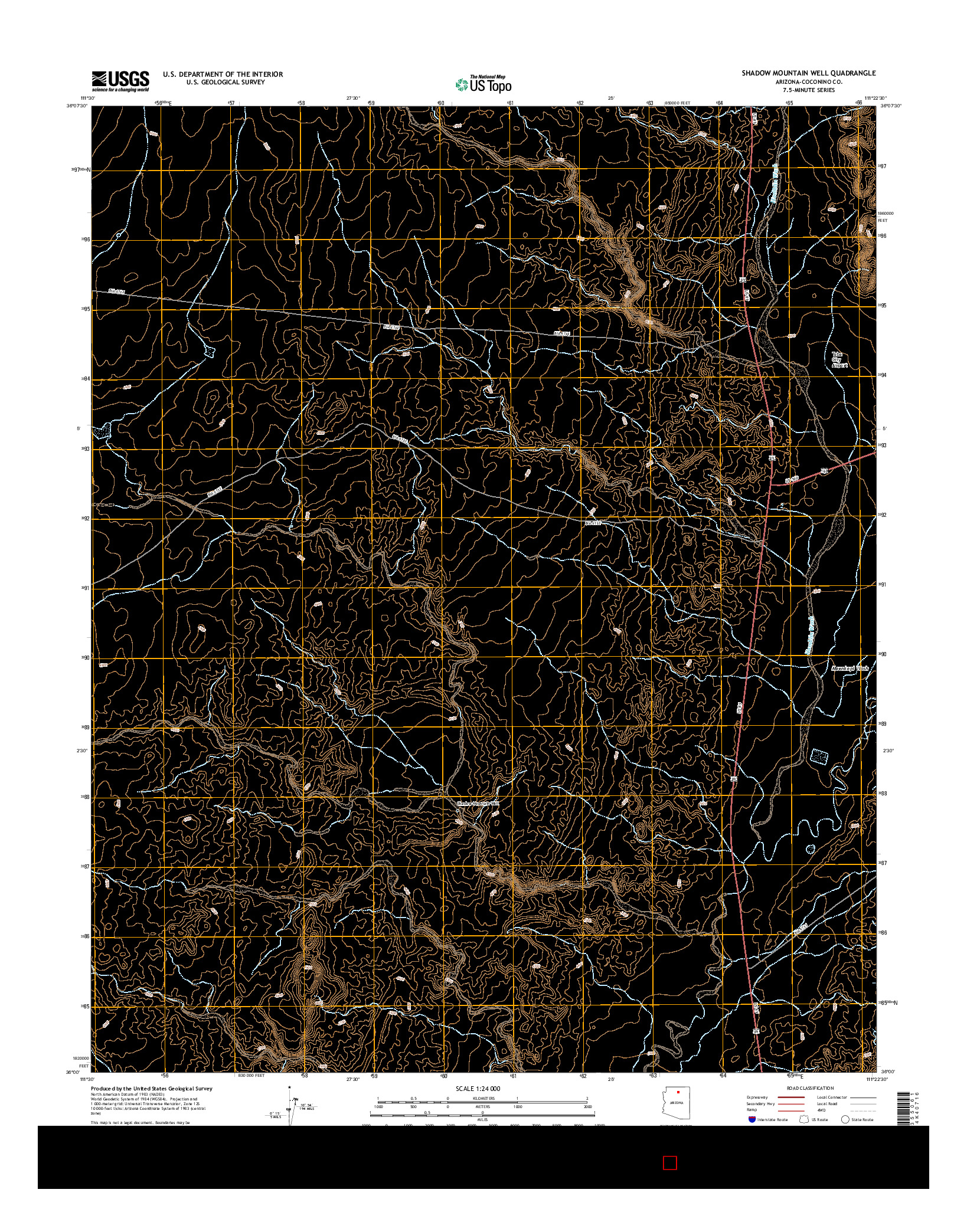 USGS US TOPO 7.5-MINUTE MAP FOR SHADOW MOUNTAIN WELL, AZ 2014