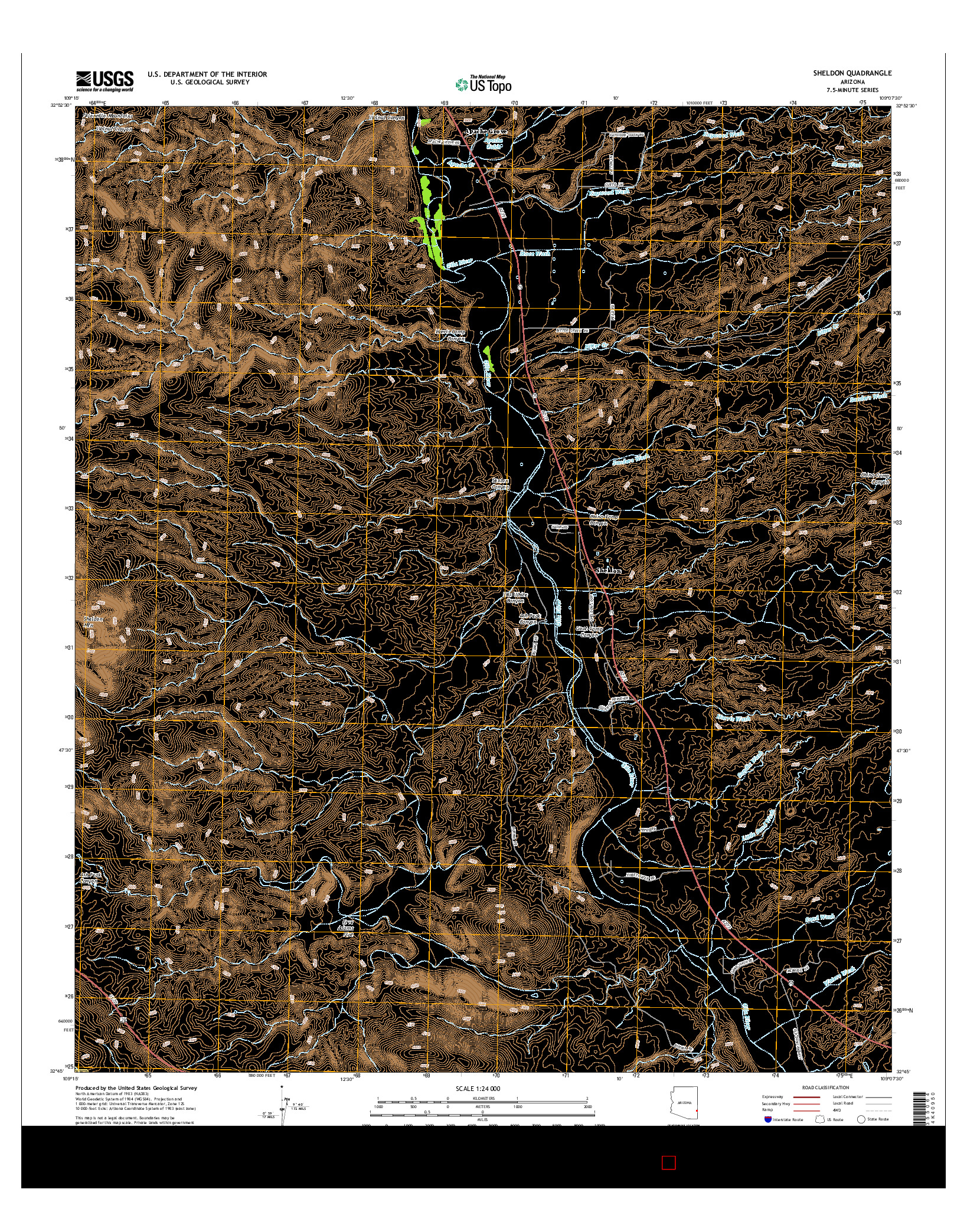 USGS US TOPO 7.5-MINUTE MAP FOR SHELDON, AZ 2014