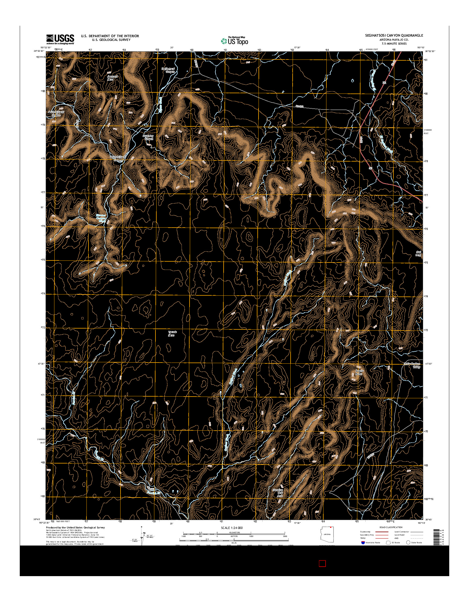 USGS US TOPO 7.5-MINUTE MAP FOR SEGIHATSOSI CANYON, AZ 2014