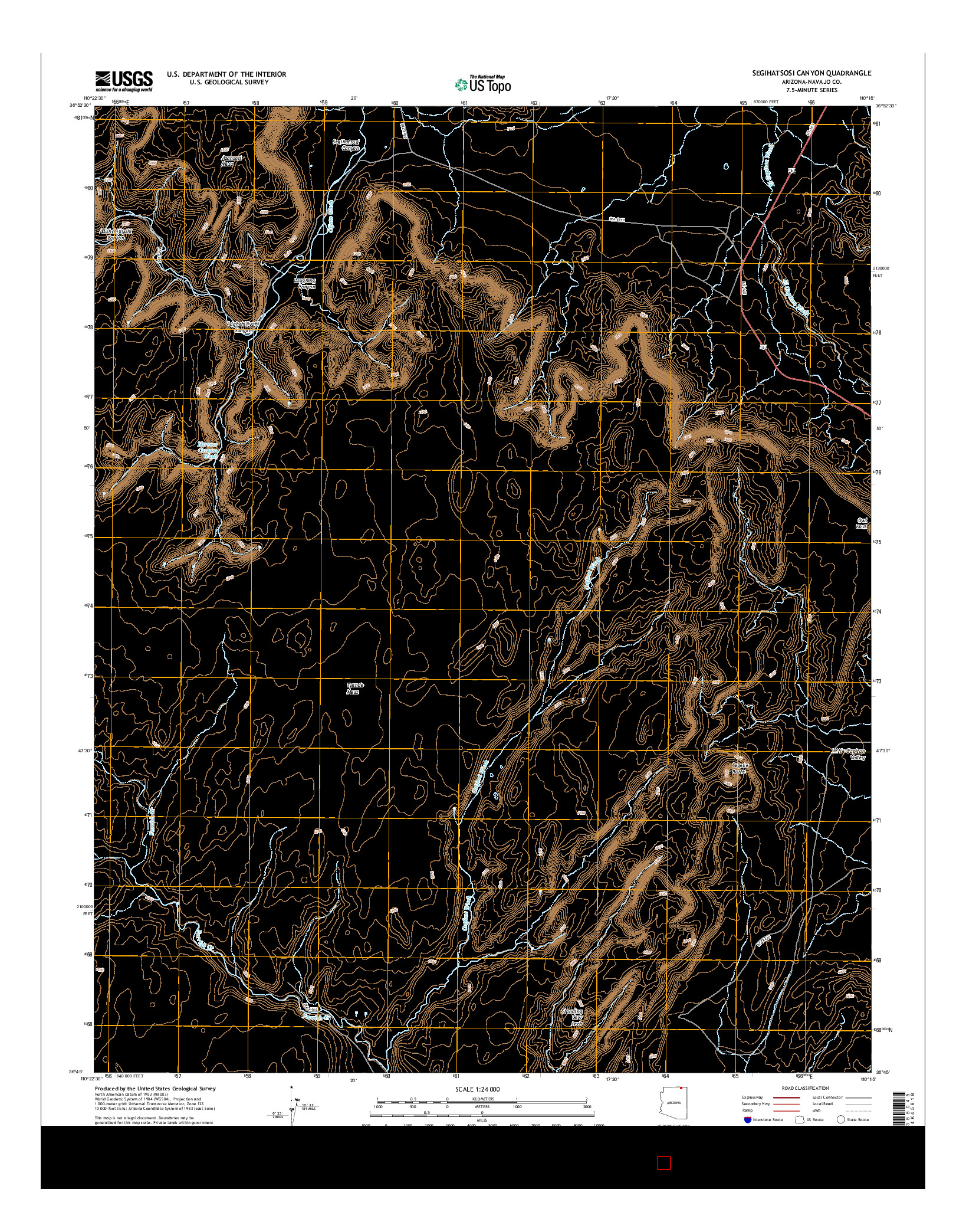 USGS US TOPO 7.5-MINUTE MAP FOR SEGIHATSOSI CANYON, AZ 2014