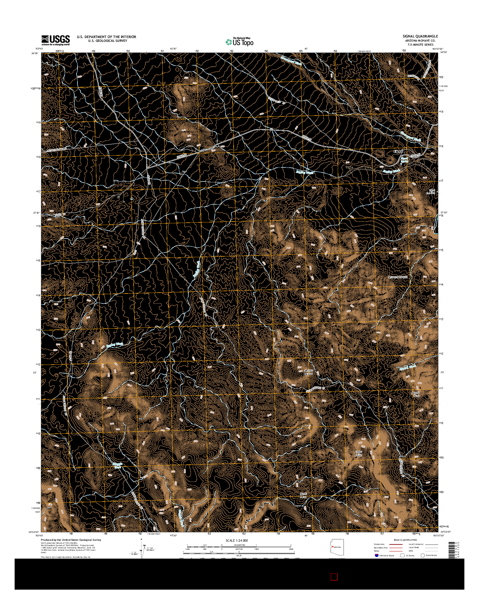 USGS US TOPO 7.5-MINUTE MAP FOR SIGNAL, AZ 2014