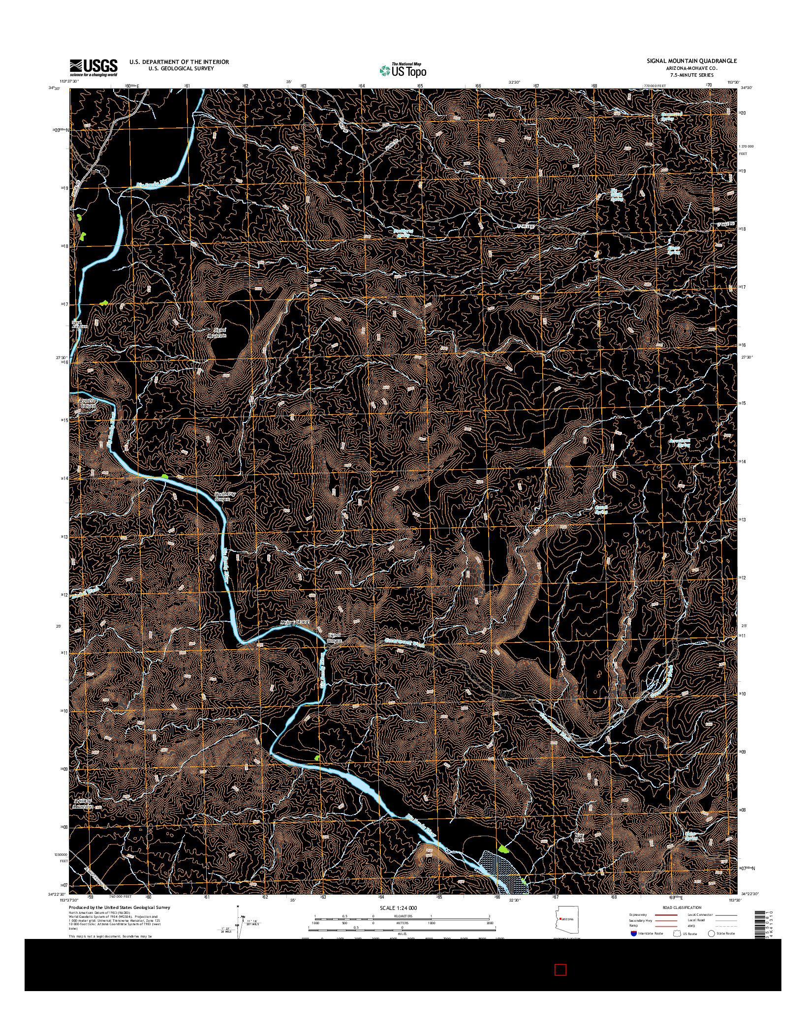 USGS US TOPO 7.5-MINUTE MAP FOR SIGNAL MOUNTAIN, AZ 2014