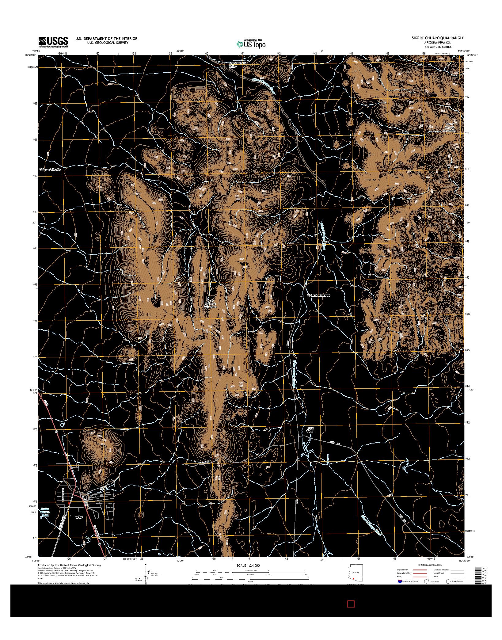 USGS US TOPO 7.5-MINUTE MAP FOR SIKORT CHUAPO, AZ 2014