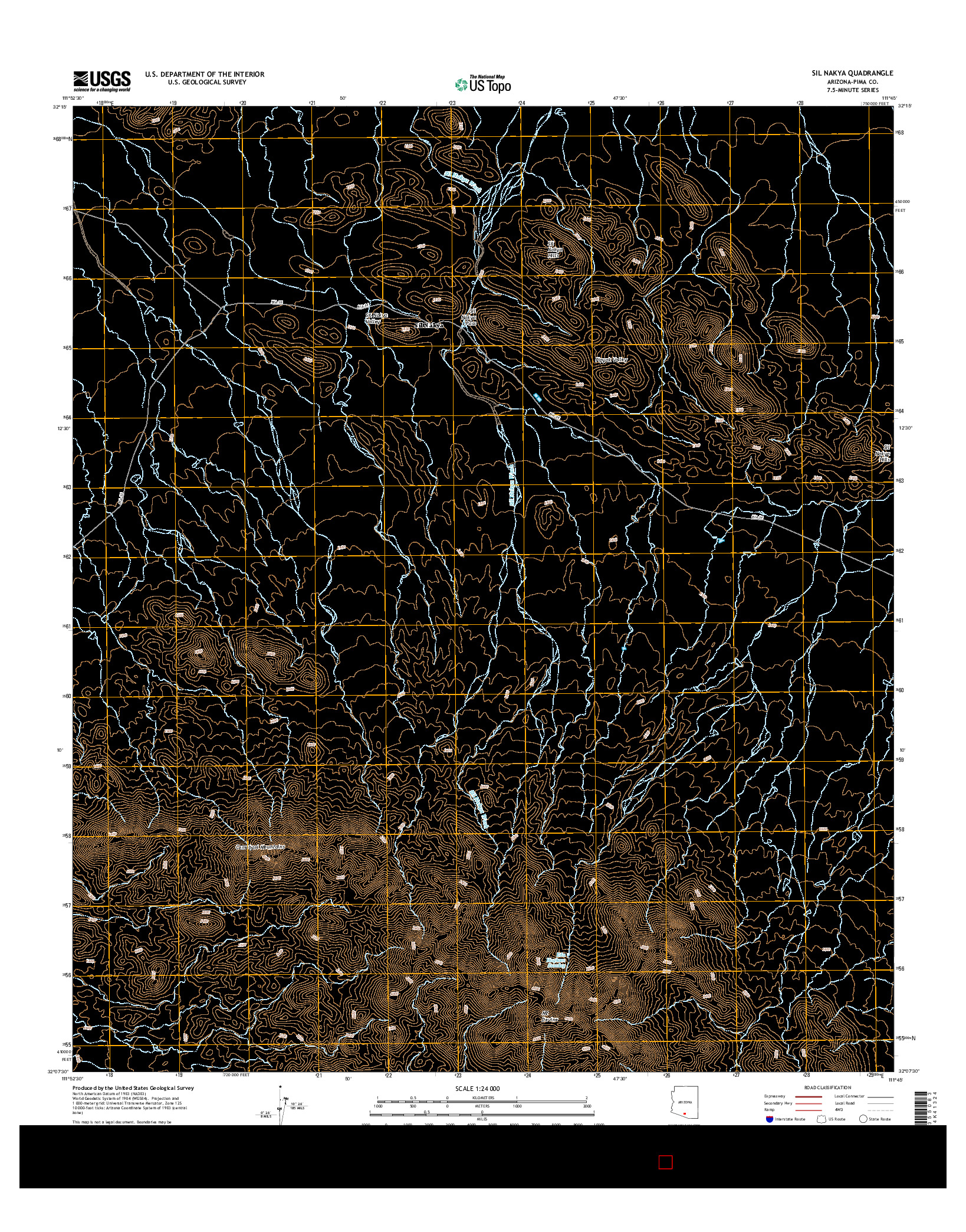 USGS US TOPO 7.5-MINUTE MAP FOR SIL NAKYA, AZ 2014