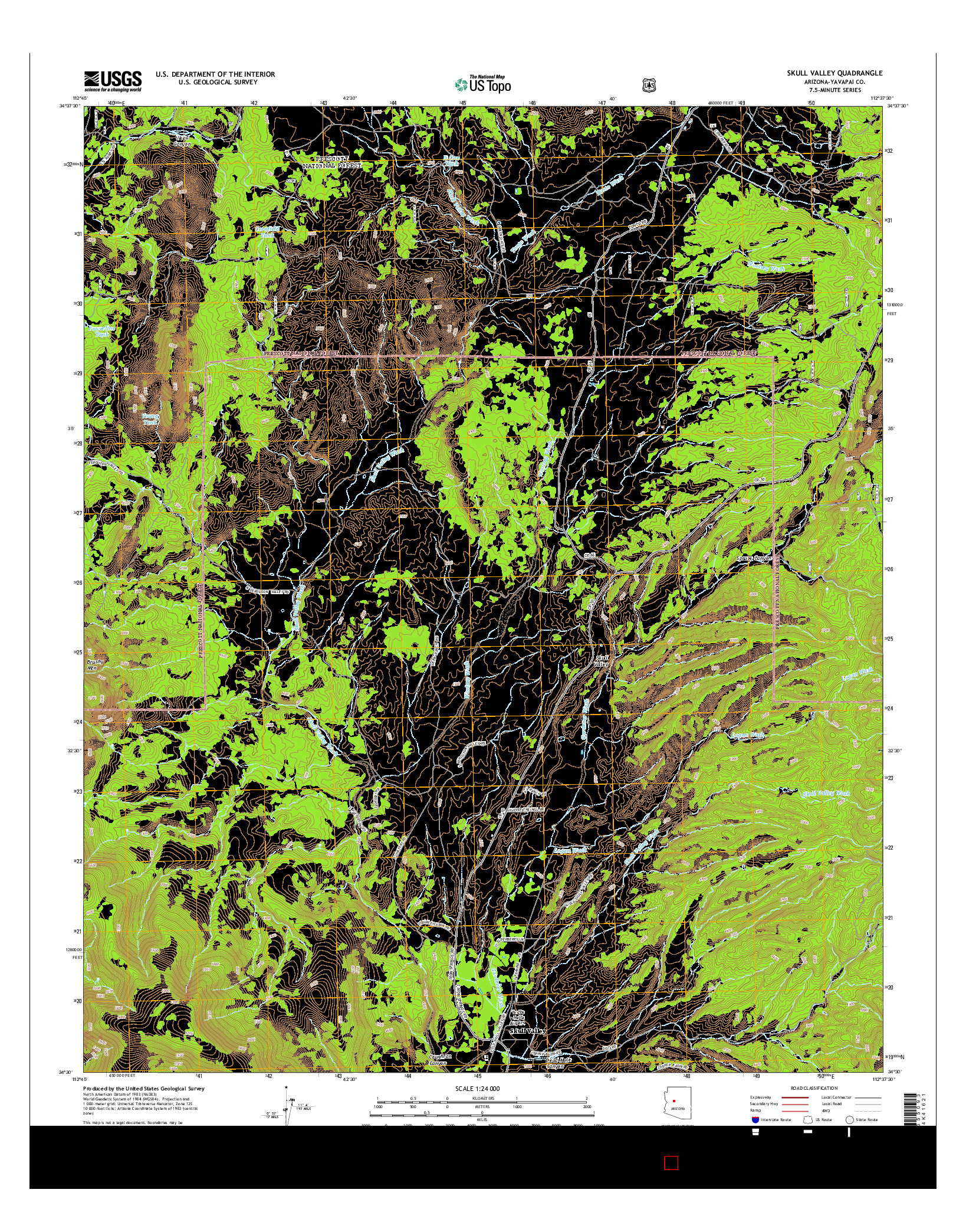 USGS US TOPO 7.5-MINUTE MAP FOR SKULL VALLEY, AZ 2014