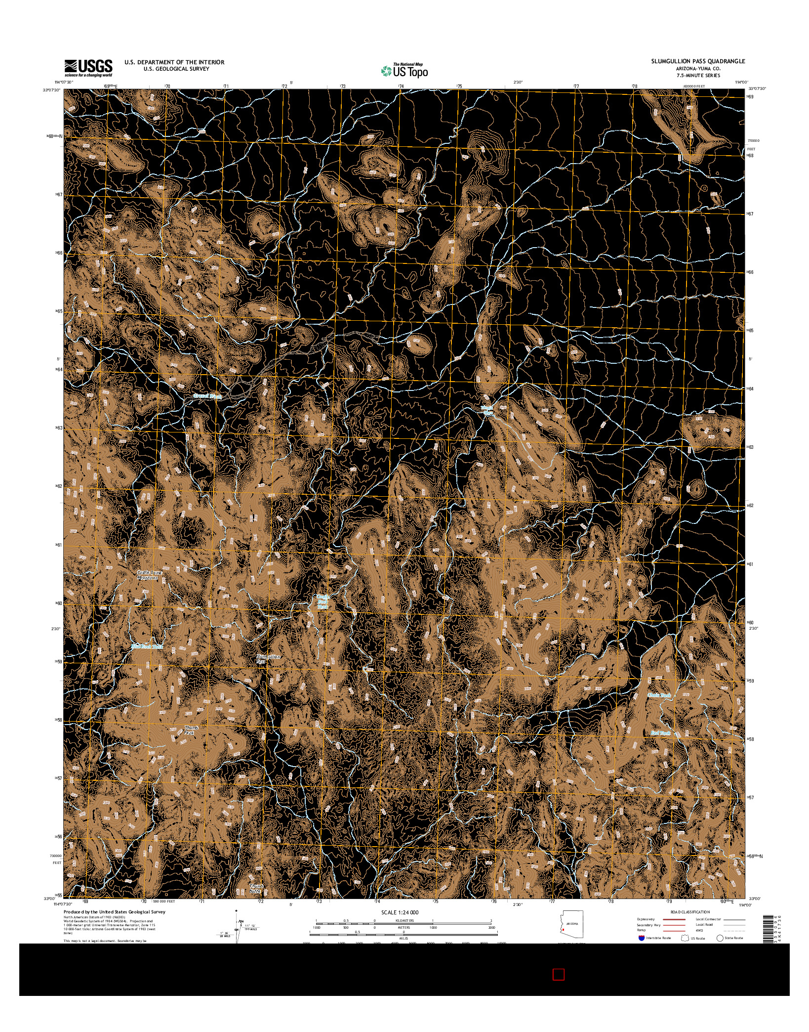 USGS US TOPO 7.5-MINUTE MAP FOR SLUMGULLION PASS, AZ 2014