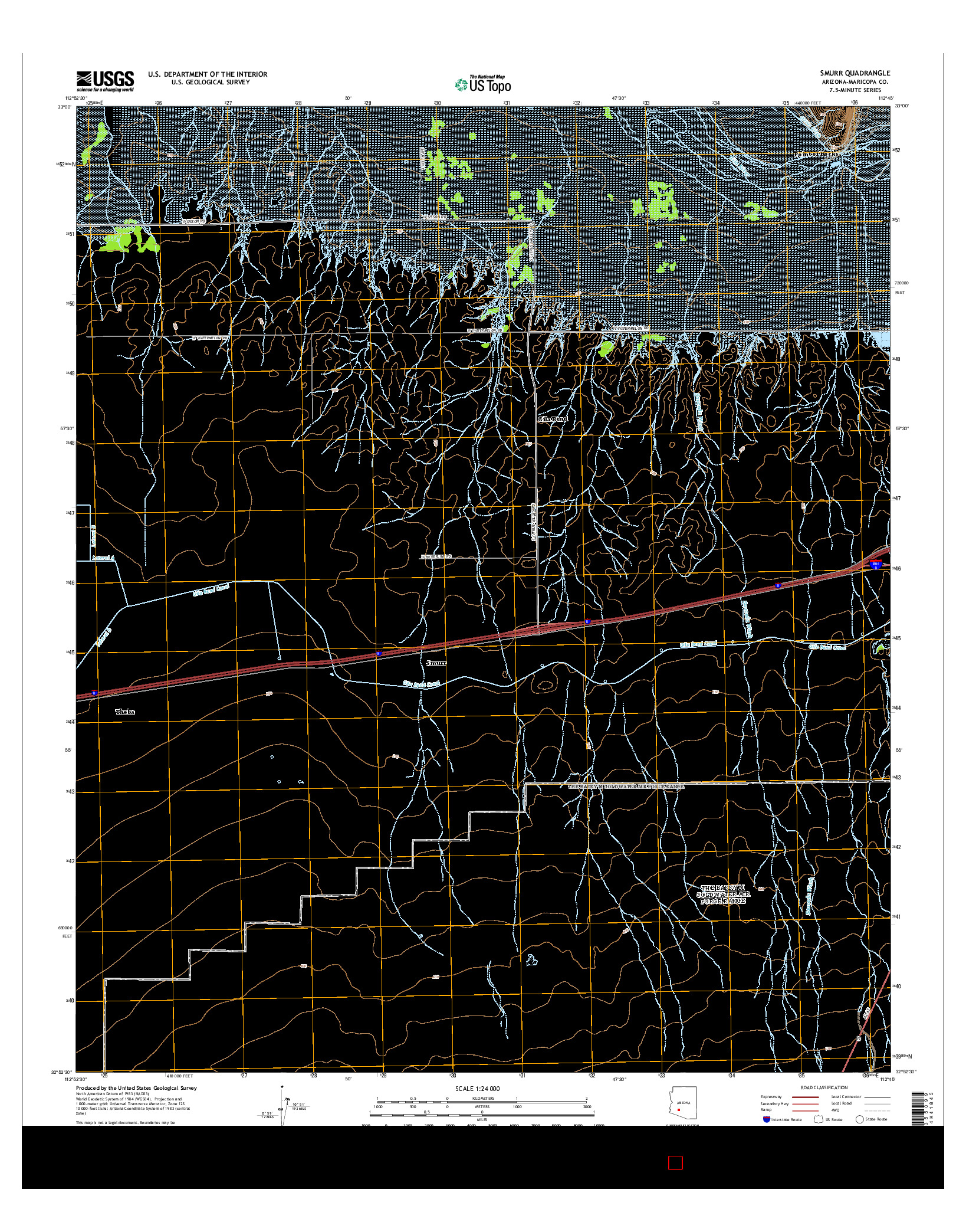 USGS US TOPO 7.5-MINUTE MAP FOR SMURR, AZ 2014