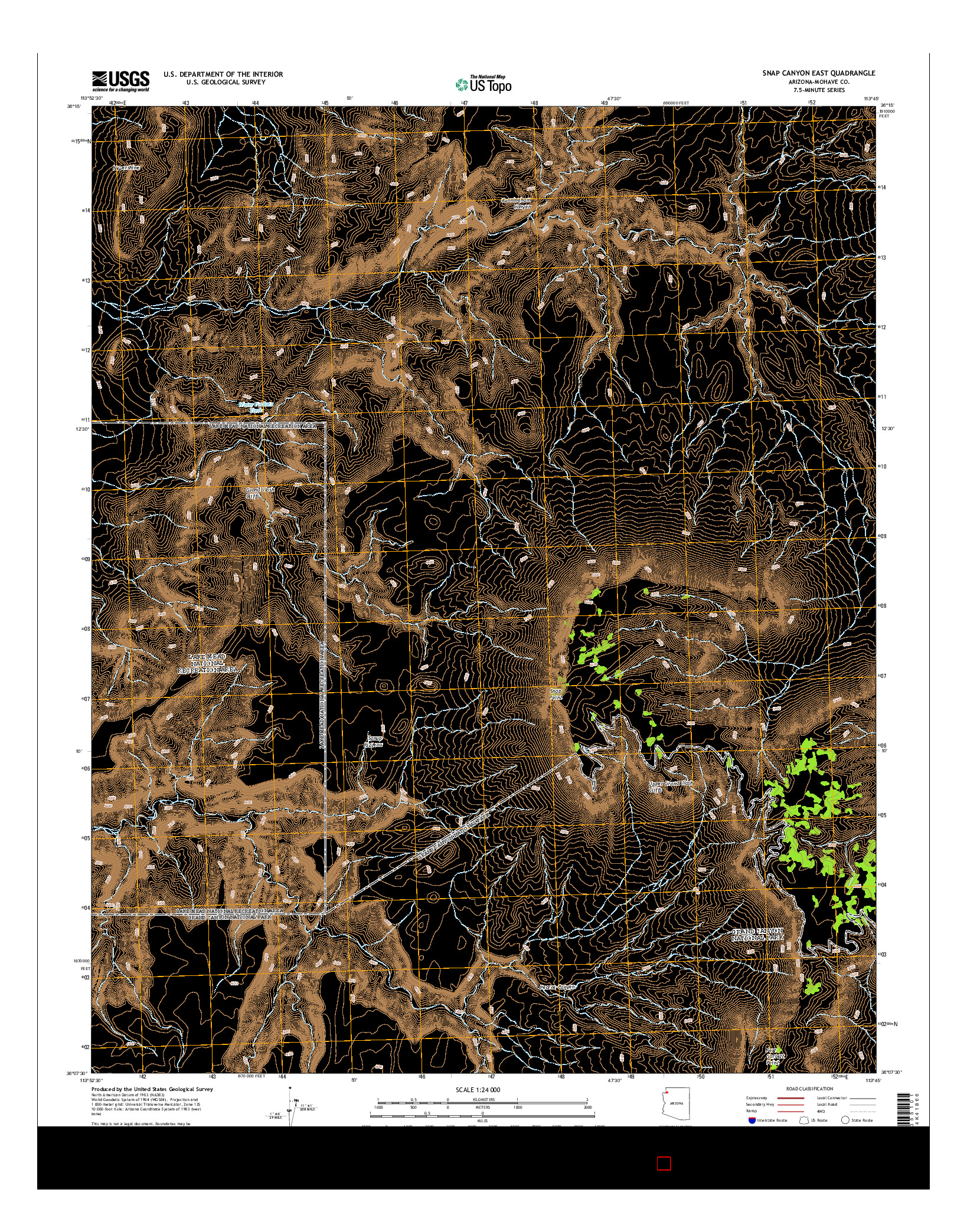 USGS US TOPO 7.5-MINUTE MAP FOR SNAP CANYON EAST, AZ 2014