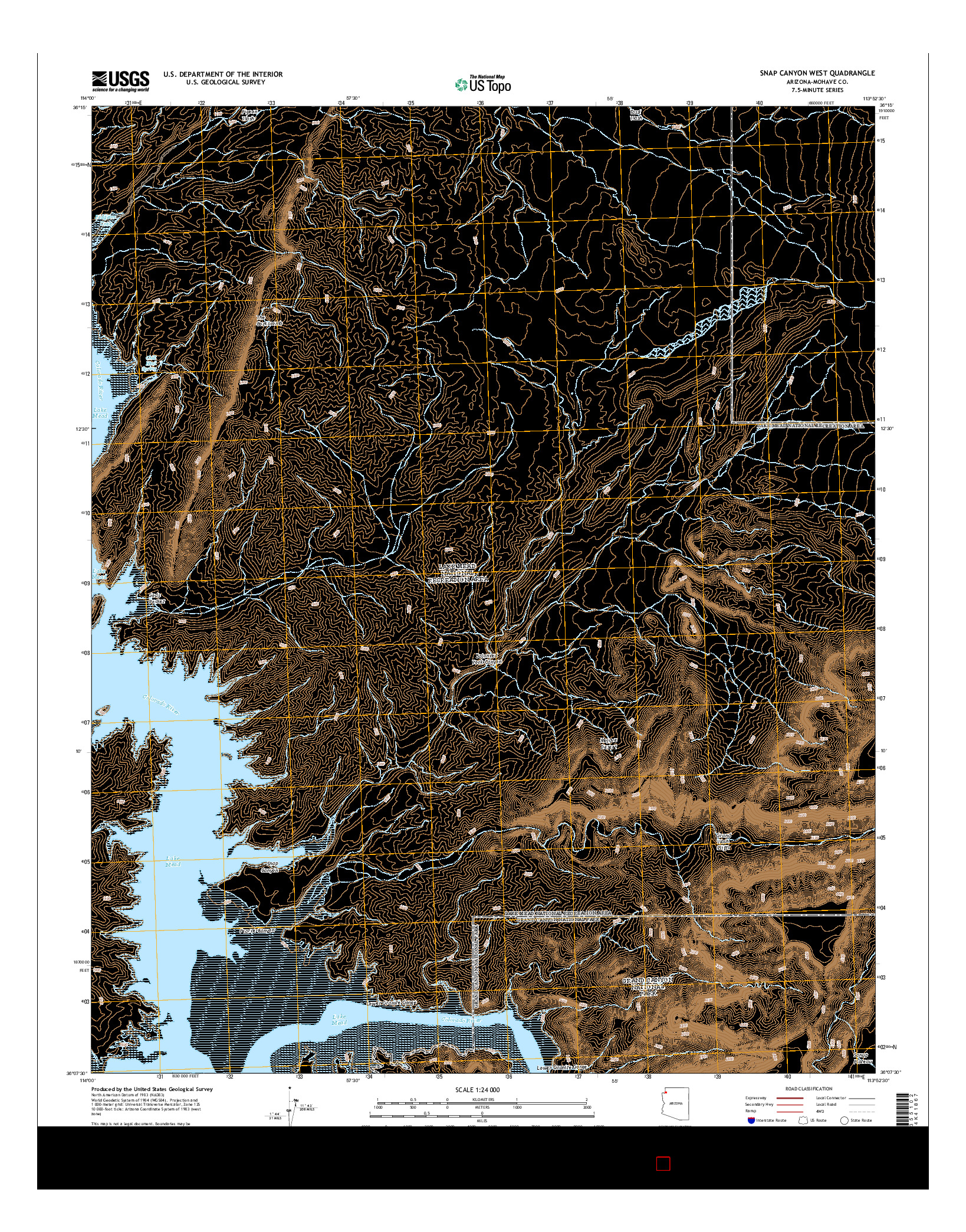 USGS US TOPO 7.5-MINUTE MAP FOR SNAP CANYON WEST, AZ 2014