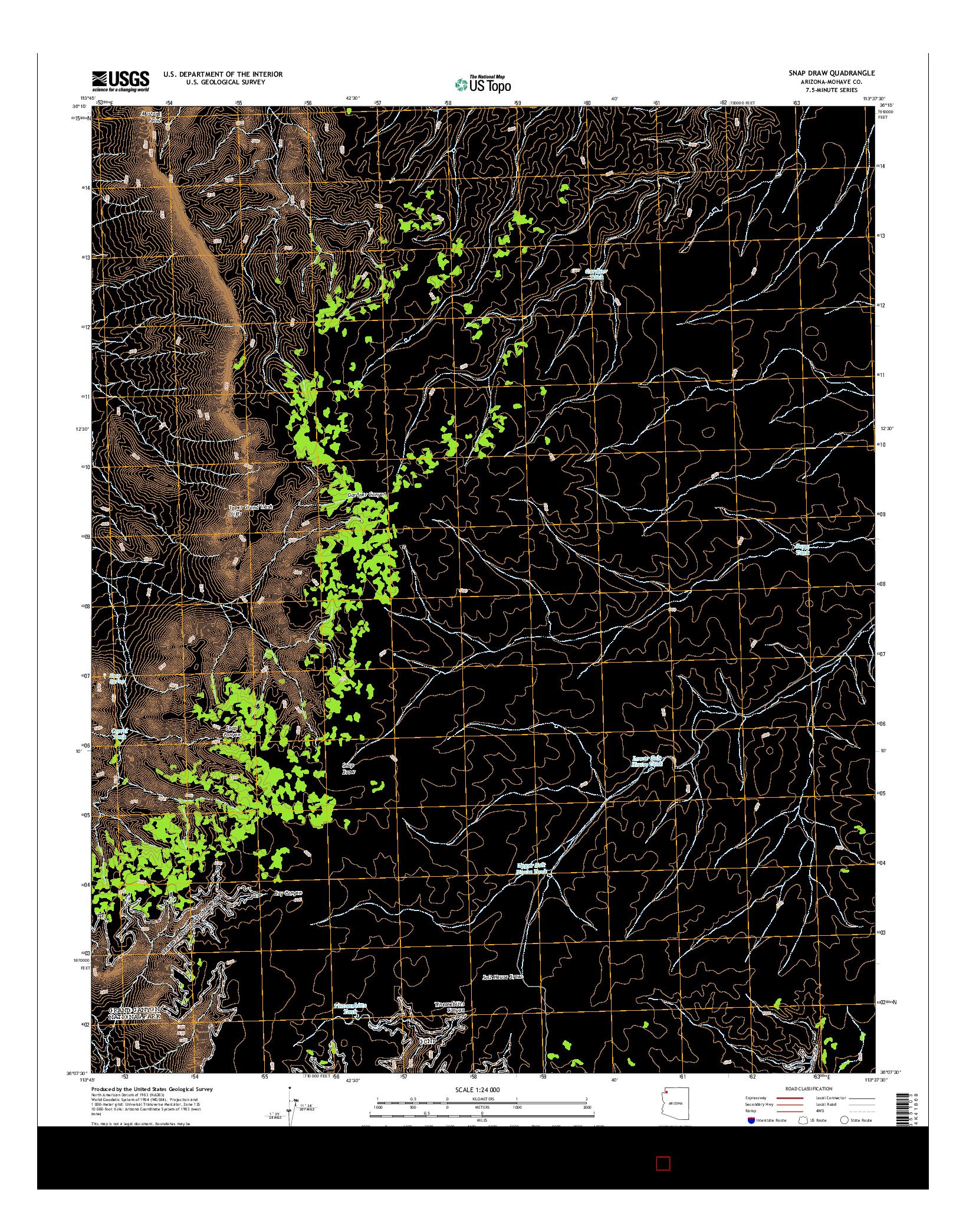 USGS US TOPO 7.5-MINUTE MAP FOR SNAP DRAW, AZ 2014